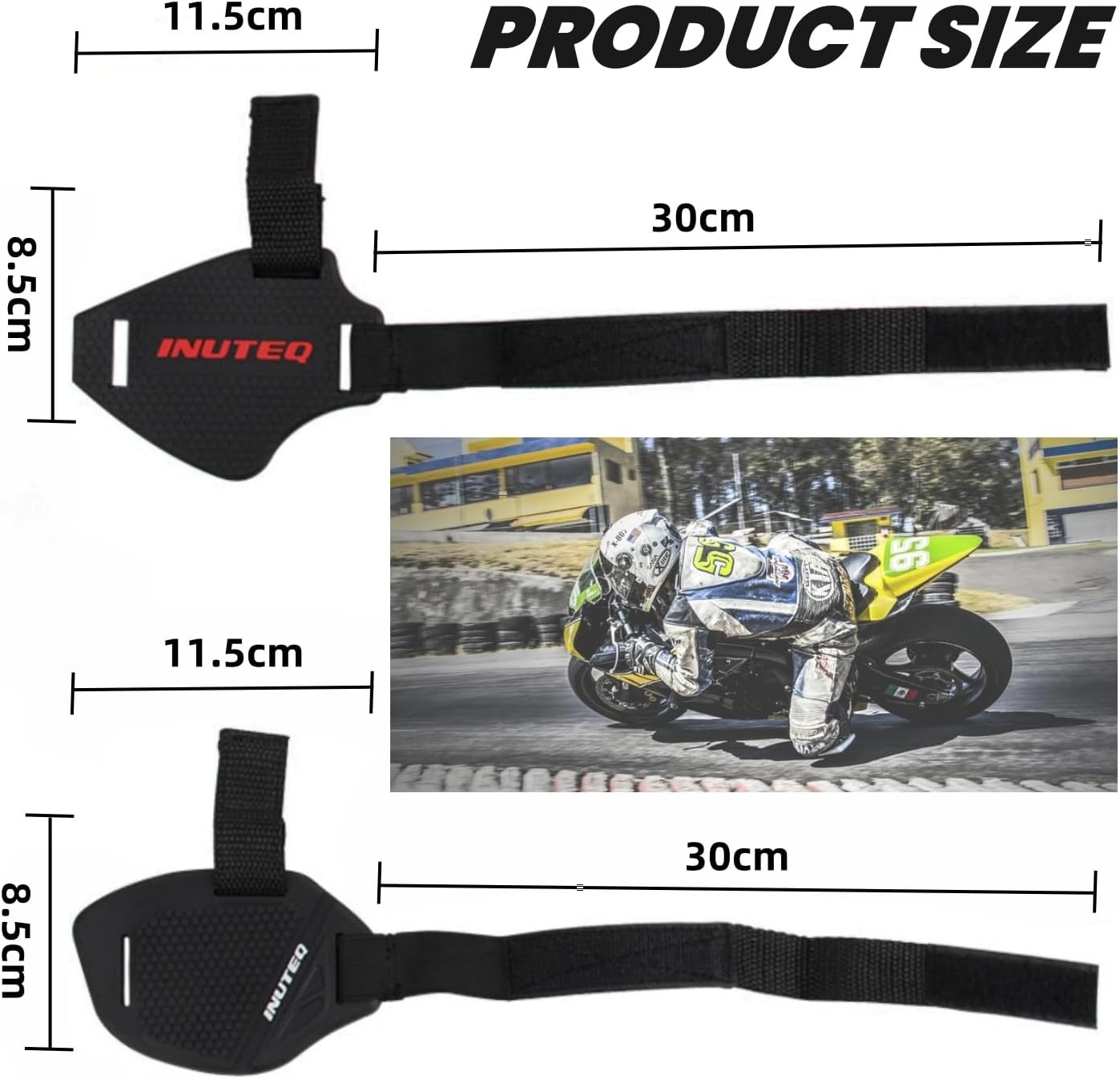 Motorcycle Shoe Protector, Durables Leather Guard, Motorcycle Gear Shift Cover Antiskid Boot Protector, Non Slip Motorbike Footwear Shieldss for Riding (White - B) image number 4