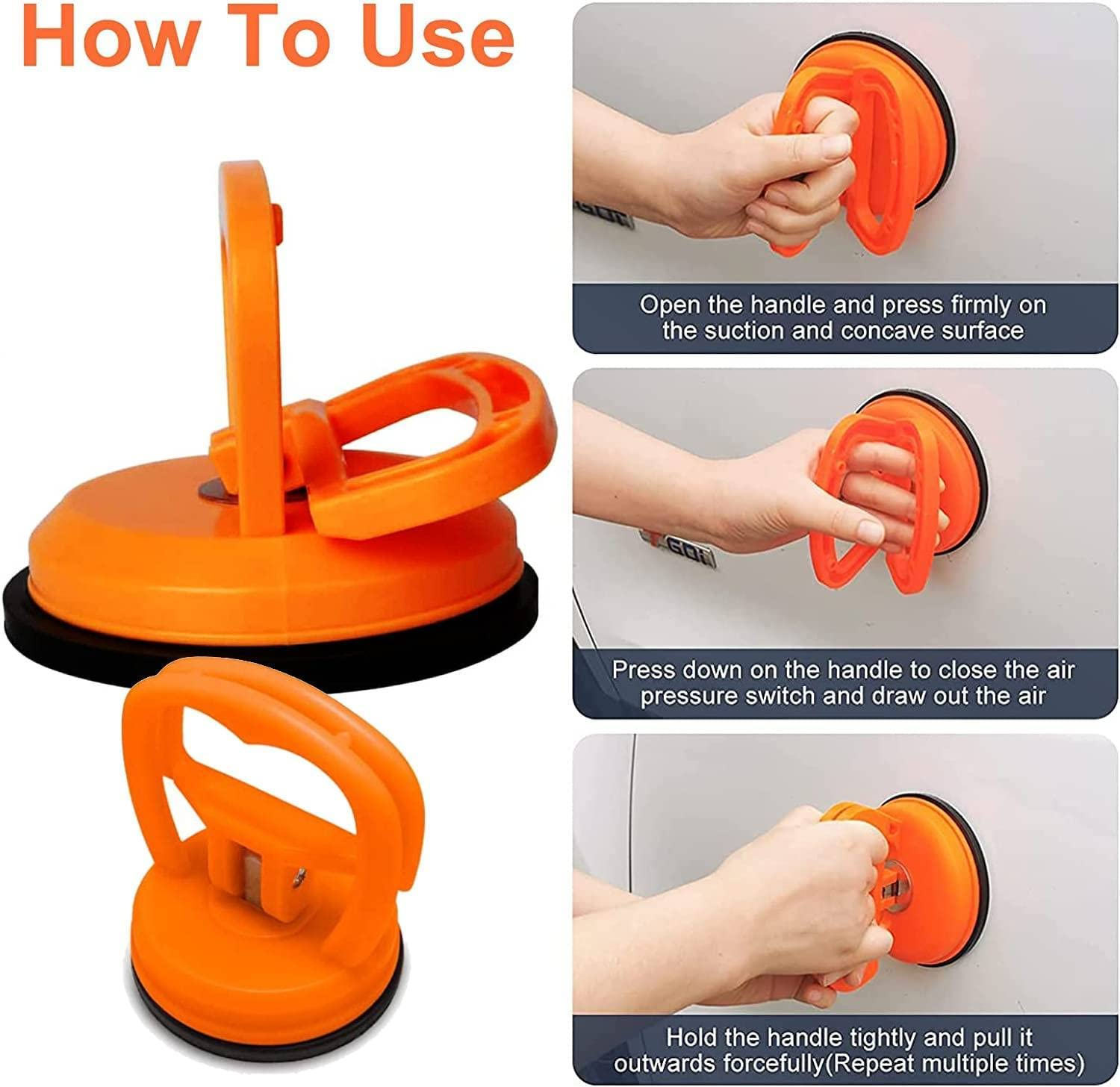 3Pcs Suction Cup Dent Puller, Car Dent Puller Remover Tool, Car Dent Repair Kit, Strong Suction Cup for Tiles, Glass Lifting and Heavy Objects Moving image number 1