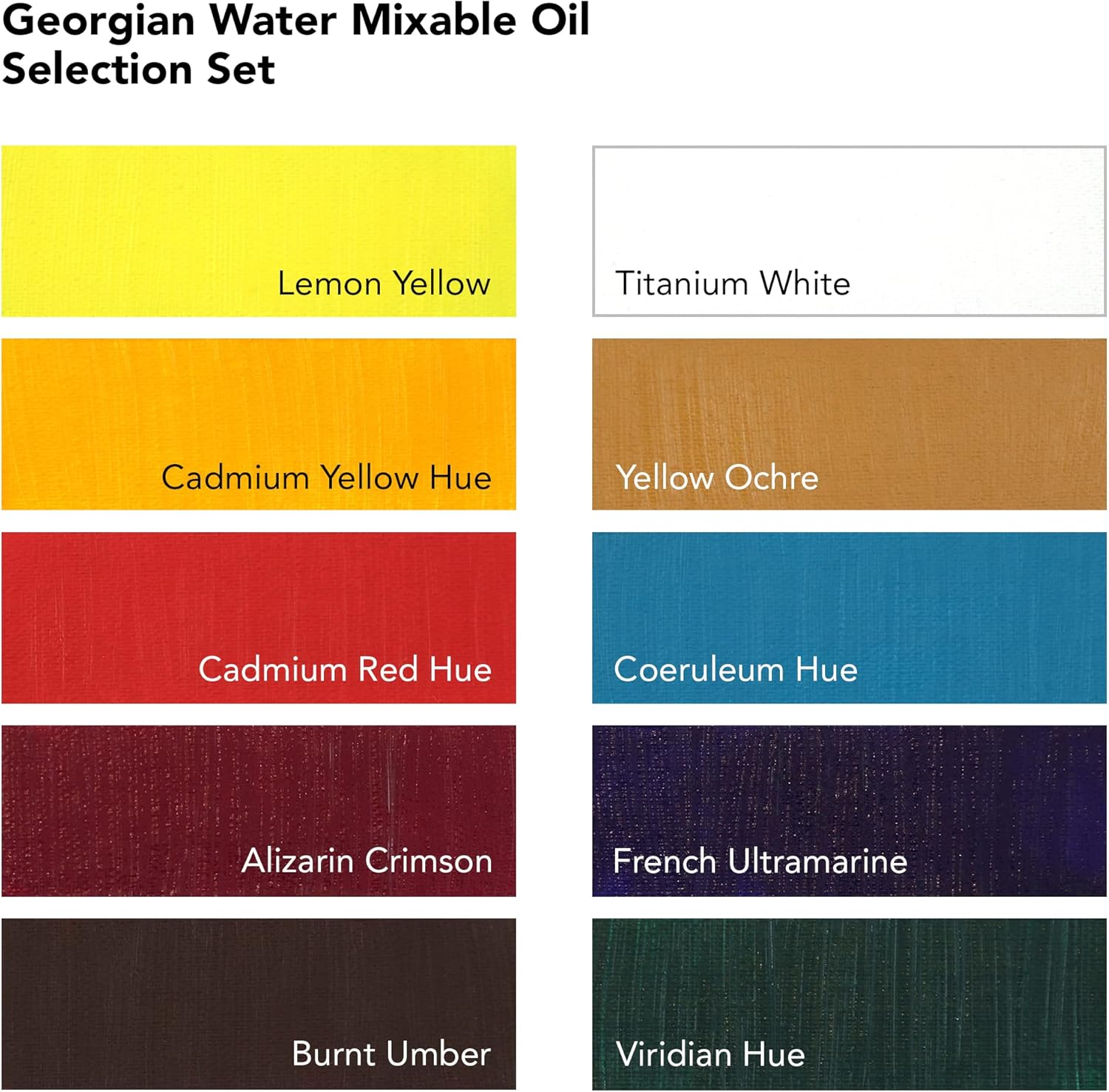 Daler Rowney Georgian Water Mixable Oil Paint Selection Set, 37 Ml (10 Pieces) image number 4