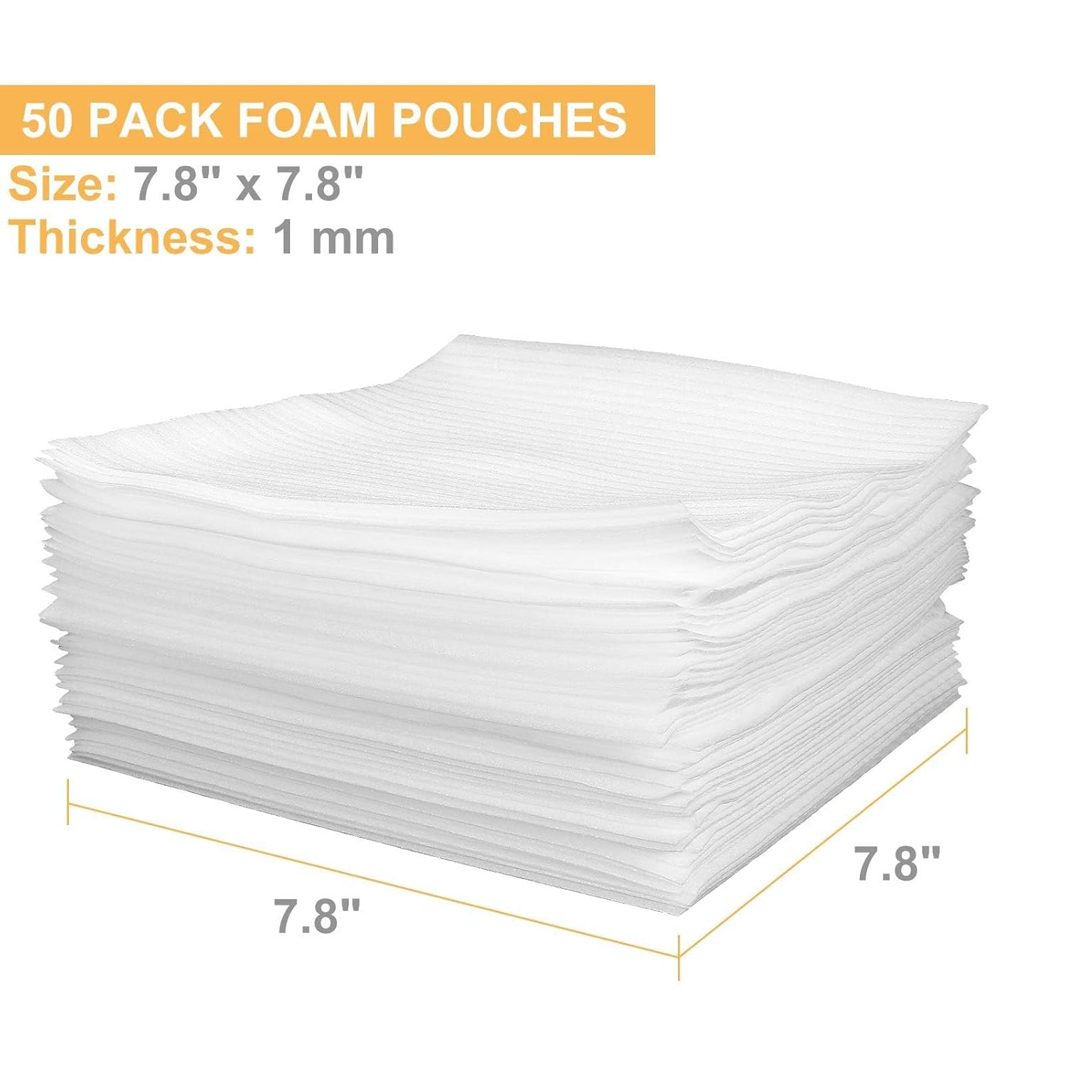 AKOLAFE 7.8X7.8 Inch Foam Pouches 50 Count China Moving Supplies for Packing & Shipping Box Cushion Foam Wrap Pouches Packing Cushioning Supplies for Protecting Dishes Porcelain Glasses Plates Fragile image number 2