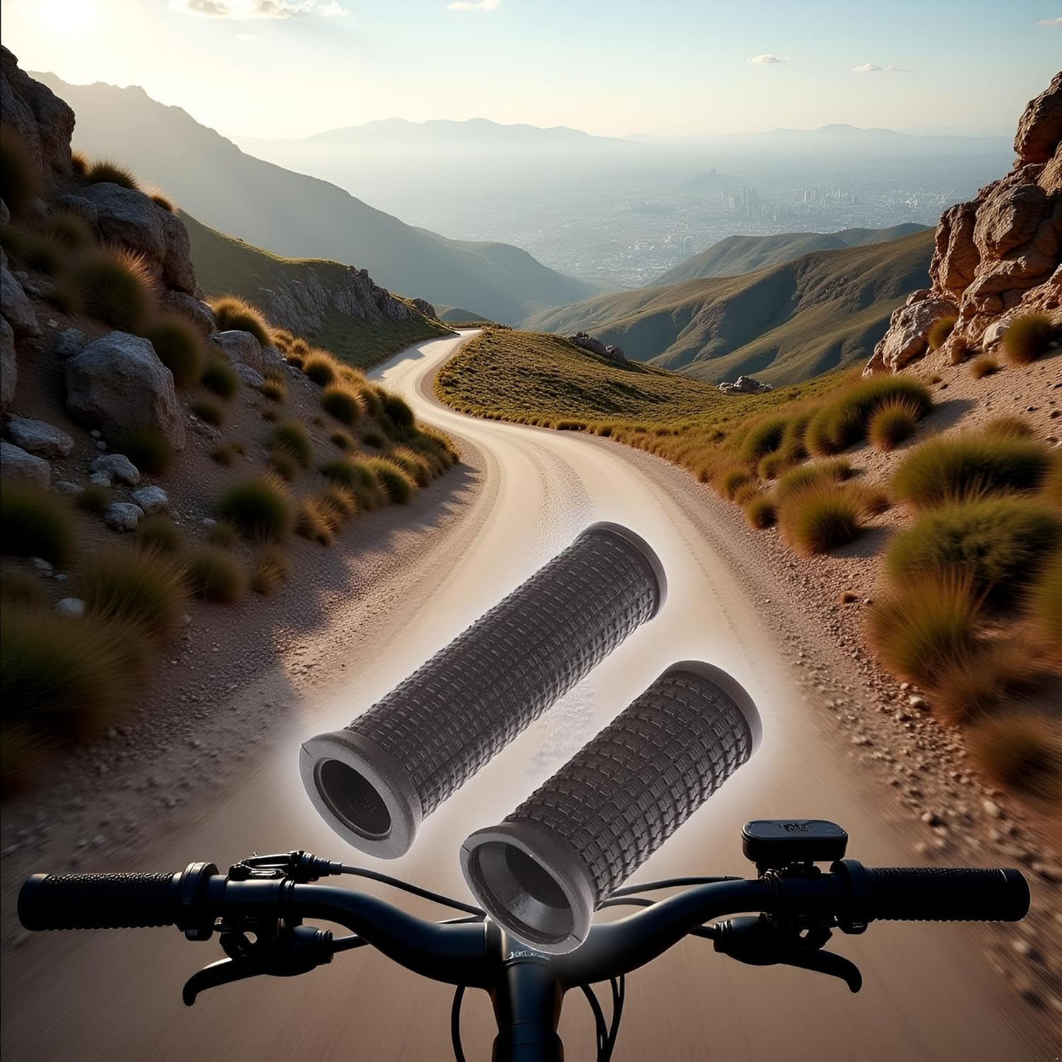 2Pcs Black Bike Long/Short Handlebar Grips for Twising Shifter, Shockproof anti Slip MTB Parts, anti Slip Soft TPR Rubber Handlebars, Headsets and Stems Grips (Long&Short) image number 4