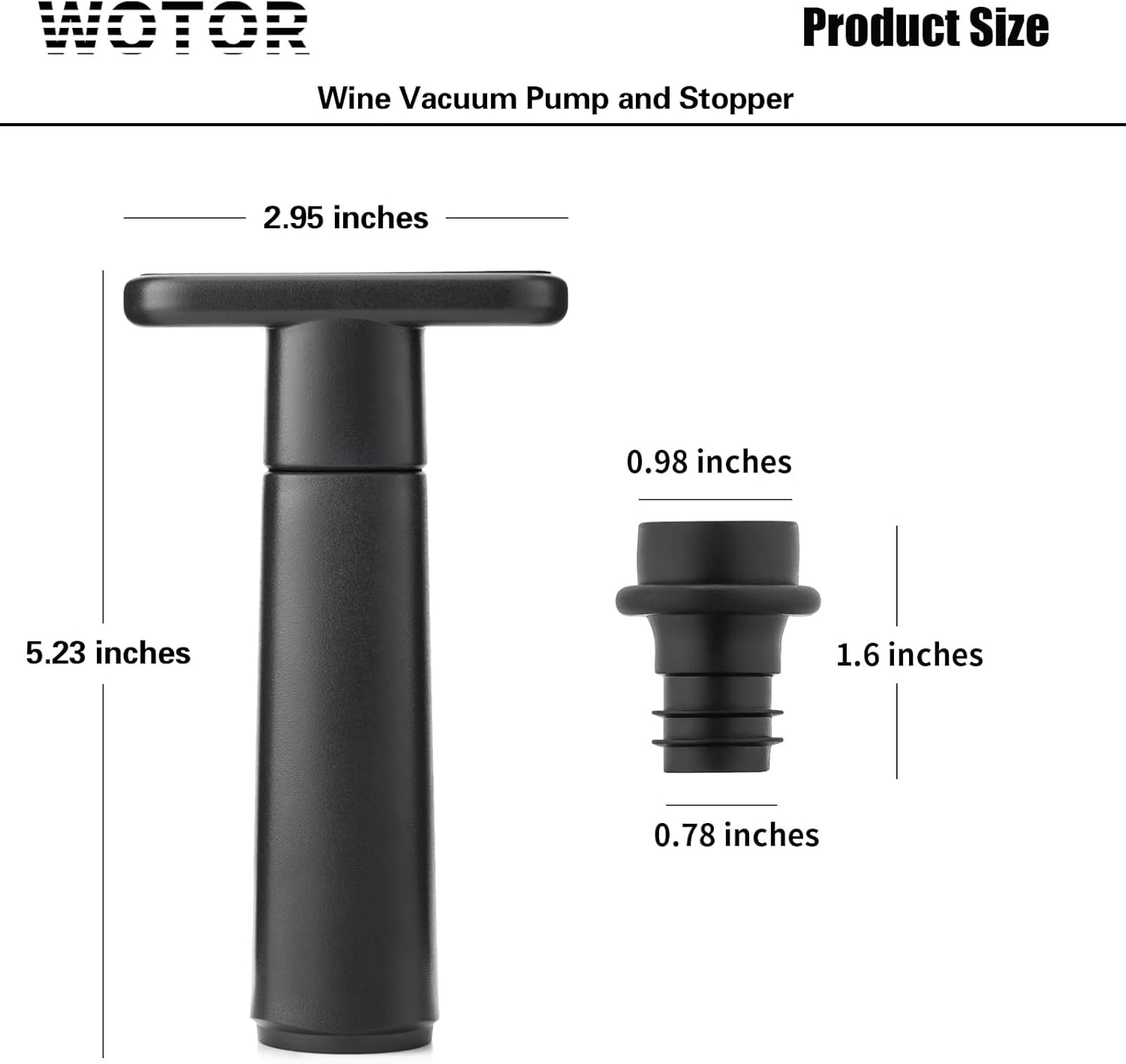 WOTOR Wine Saver Vacuum Pump with 20 Stoppers, Wine Stopper & Preserver, Reusable Bottle Sealer Keeps Fresh, Ideal Accessories Gift (Flat Handle) image number 2