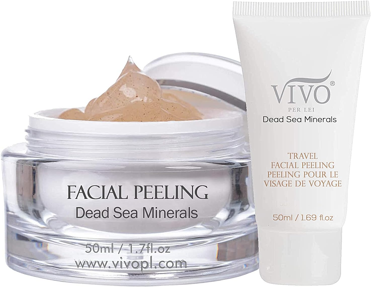 Vivo per Lei Facial Peeling Gel - Contains Dead Sea Minerals and Nut Shell Powder - Gentle Face Exfoliator Scrub and Blackhead Remover - Peel Your Skin to a Fresher You - 3.4 Fl. Oz. image number 4