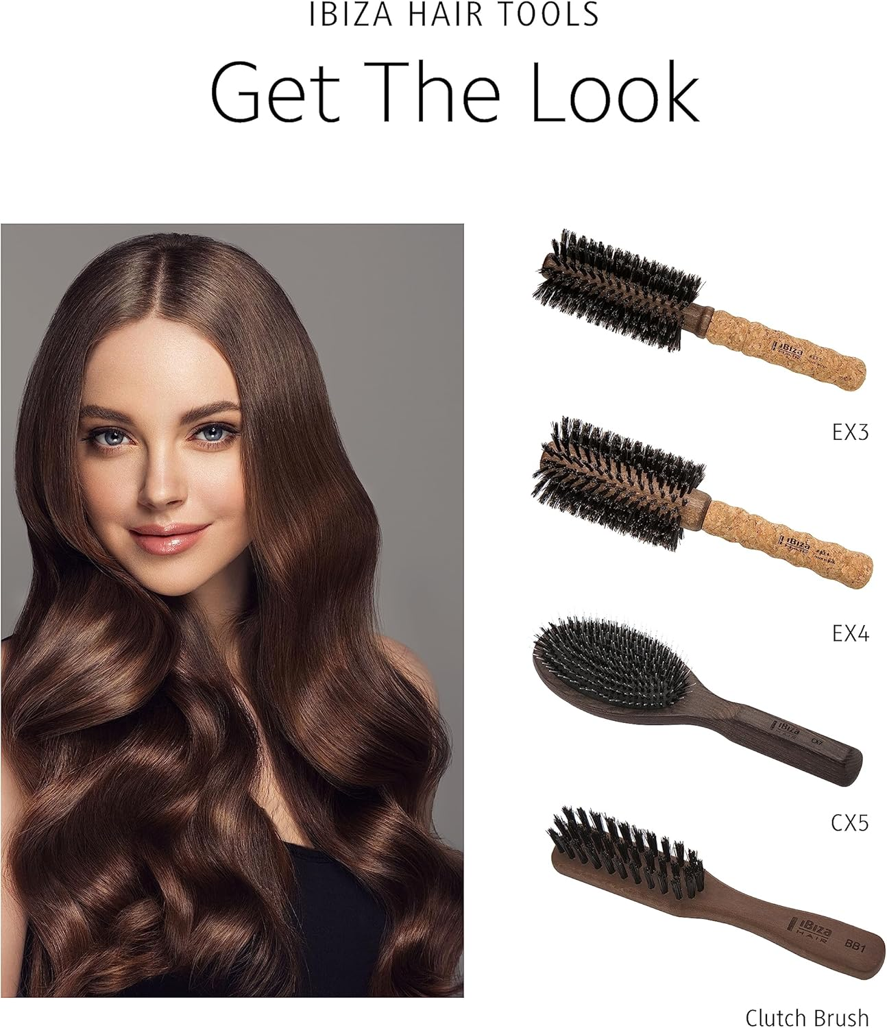 Ibiza Hair round Boar Bristle Brush (Ex4-65Mm) | Lightweight with Reinforced Bristles & Cork Handle | Ideal for Crown Volume | Adds Texture & Shine for Medium to Long Styles image number 5