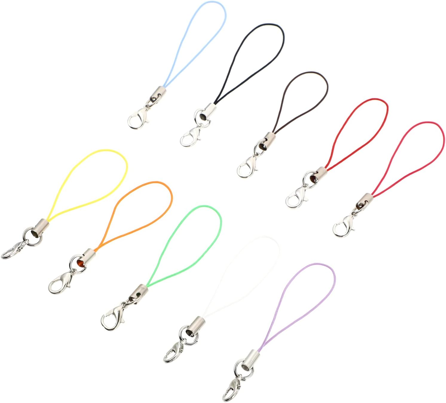 EXCEART 100Pcs Cellphone Strap with Lobster Clasp Straps Lanyard Lobster Clasp Lariat Cord Strap for Cellphone Jewelry USB Flash Drives DIY Ropes Mixed Color image number 5