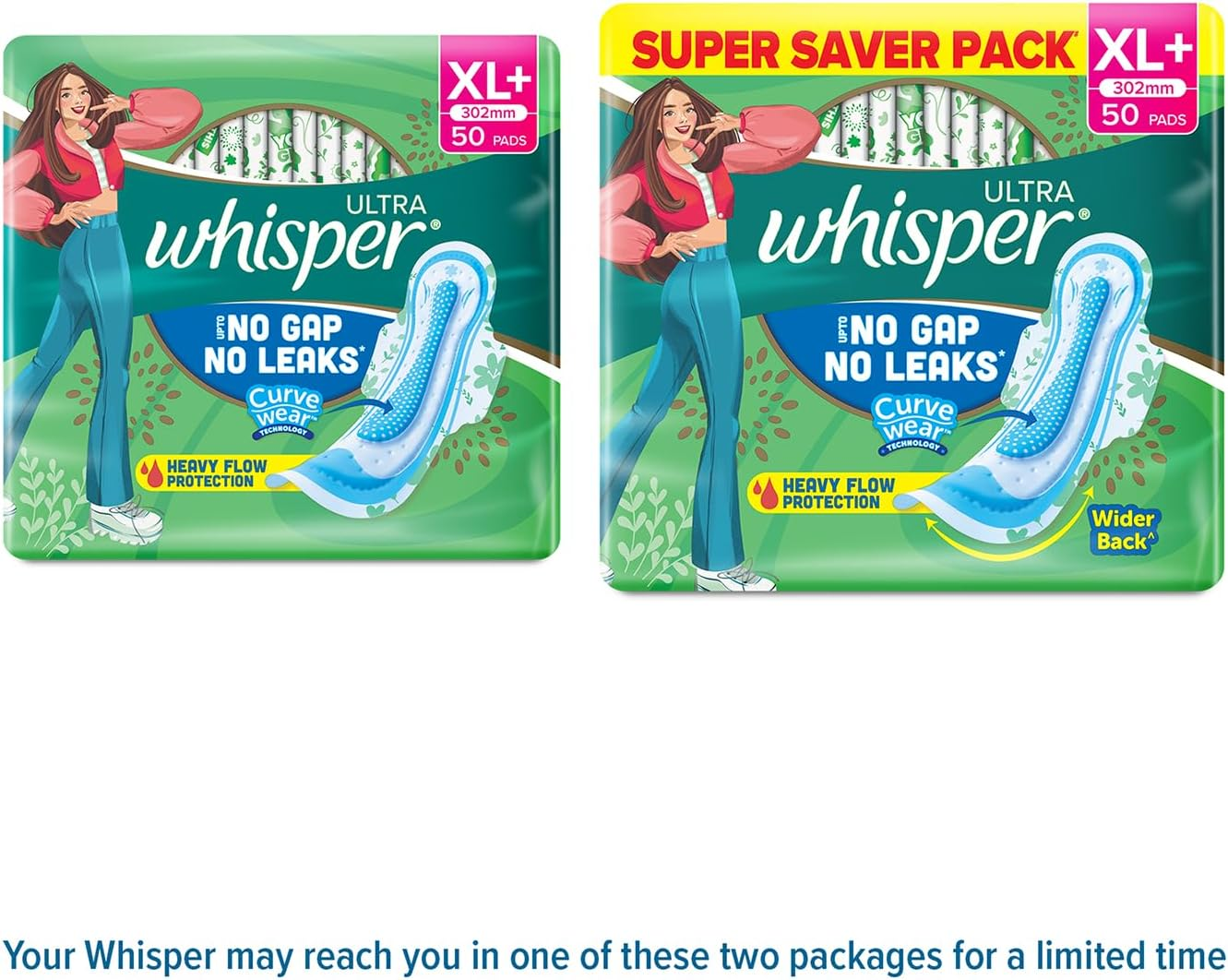 Ultra Clean Sanitary Pads for Women, XL+ 50 Napkins image number 4