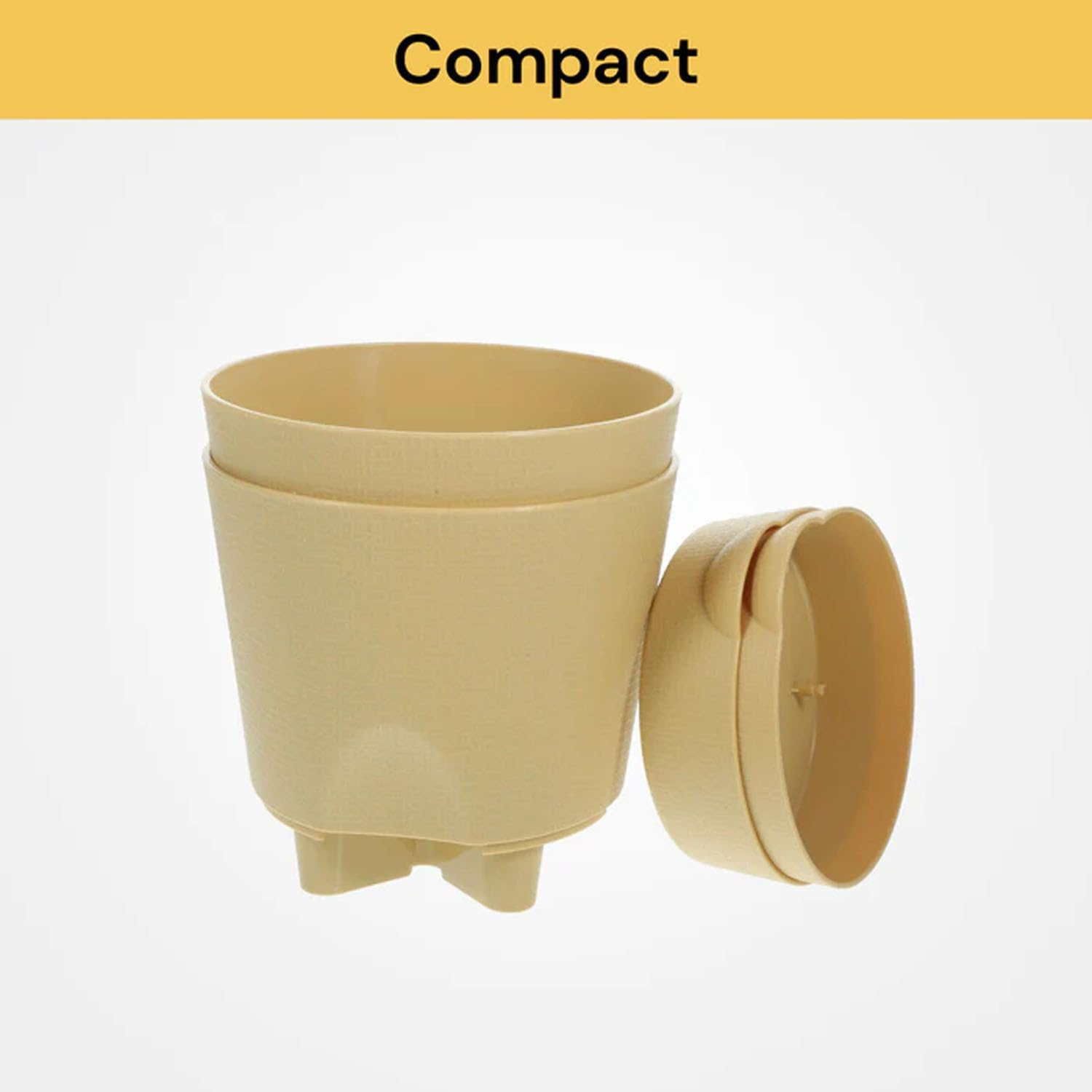 EZONEDEAL Indoor Self-Watering Planters, Planter Pots Indoor Self-Watering Planters with Drainage Holes & Saucers, Plastic Flower Pots, Nursery Planting Pots for Indoor Outdoor Plants (Grey) - Beige image number 6