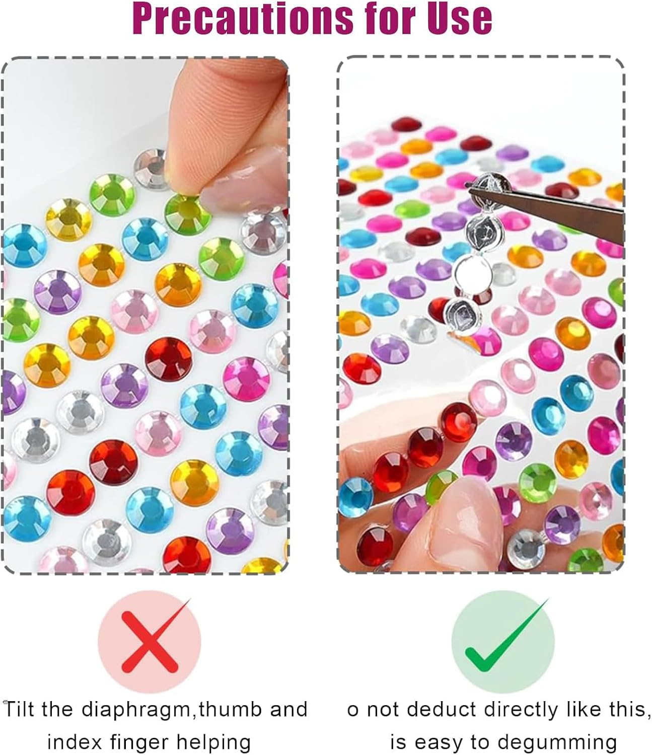 Hunken 1792 Pcs Gem Stickers Jewels for Crafts, Self-Adhesive Rhinestone Stickers, Acrylic Bling round Gems for Face Makeup, Nail Art & Festival Decorations (4 Sheets, 3/4/5/6 MM, Multicolor) image number 4