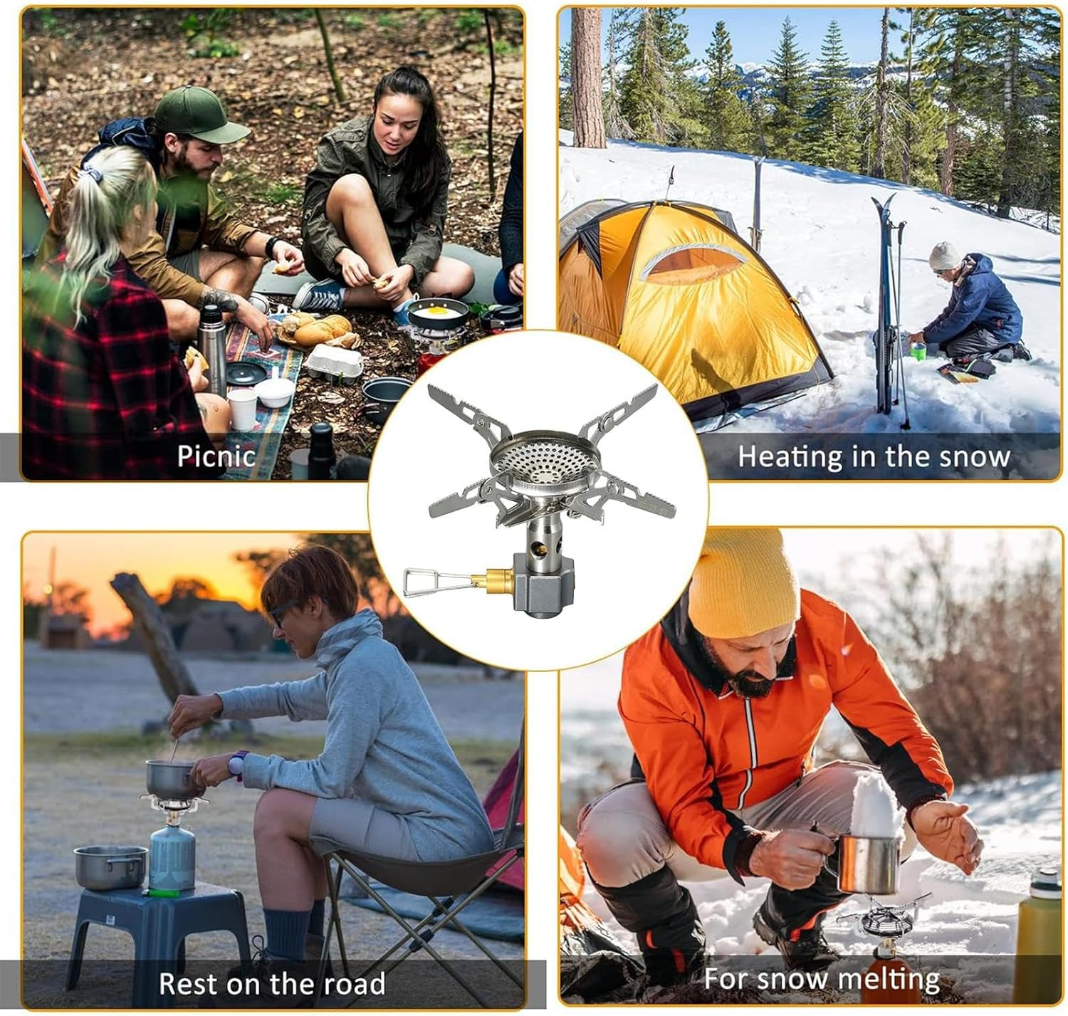 Camping Air Stove Heads | Air Tank Head - 3300W High Firepower, Camp Stove Attachment, Replacement Stove Burner Parts, Camping Gear for Outdoor Cooking Picnic Hiking image number 6