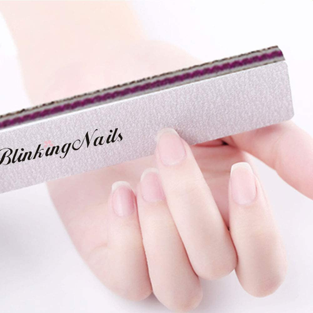 10Pcs Nail File 80/100/180 Grit Professional Nail Files and Buffers for Natural Nails,Double Sides Washable Block Disposable Nail Files for Nail Art DIY or Nail Manicure Salon 80/100 10Pcs image number 5