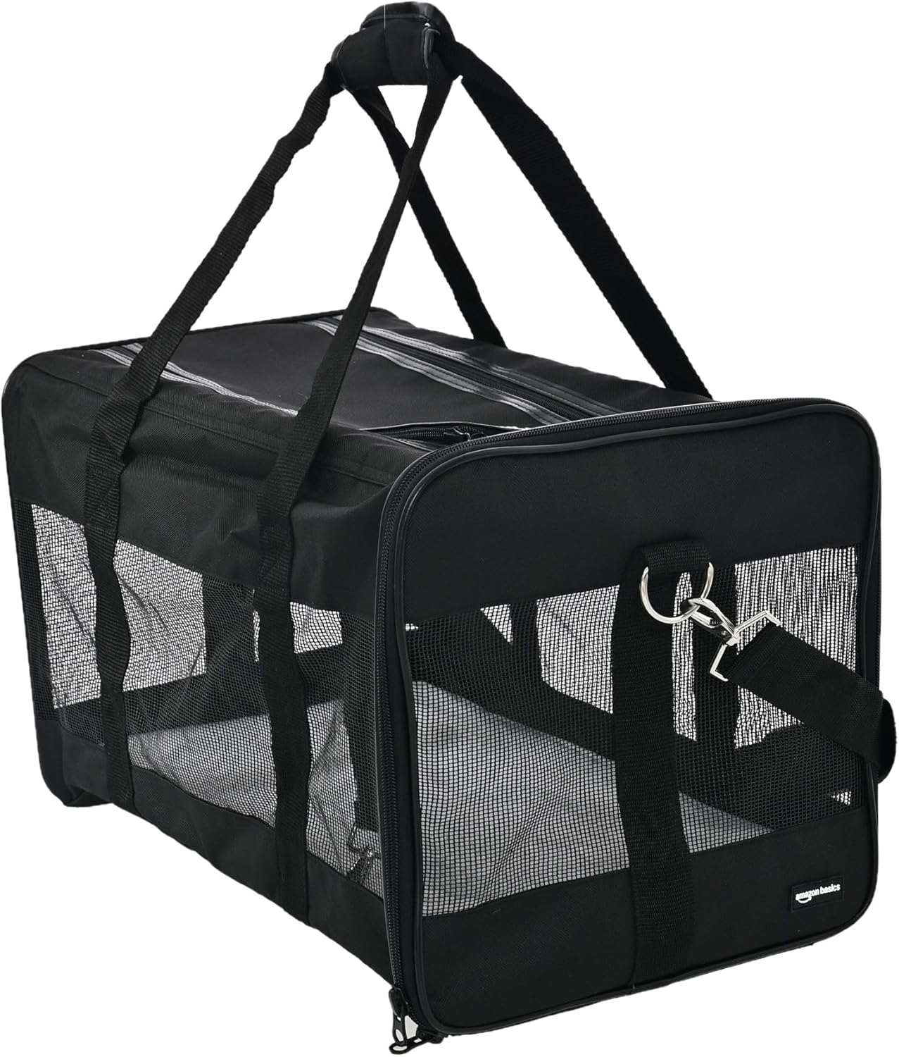 Amazon Basics Soft-Sided Mesh Pet Travel Carrier, Medium, 43.18 X 25.4 X 25.4 CM, Black image number 5