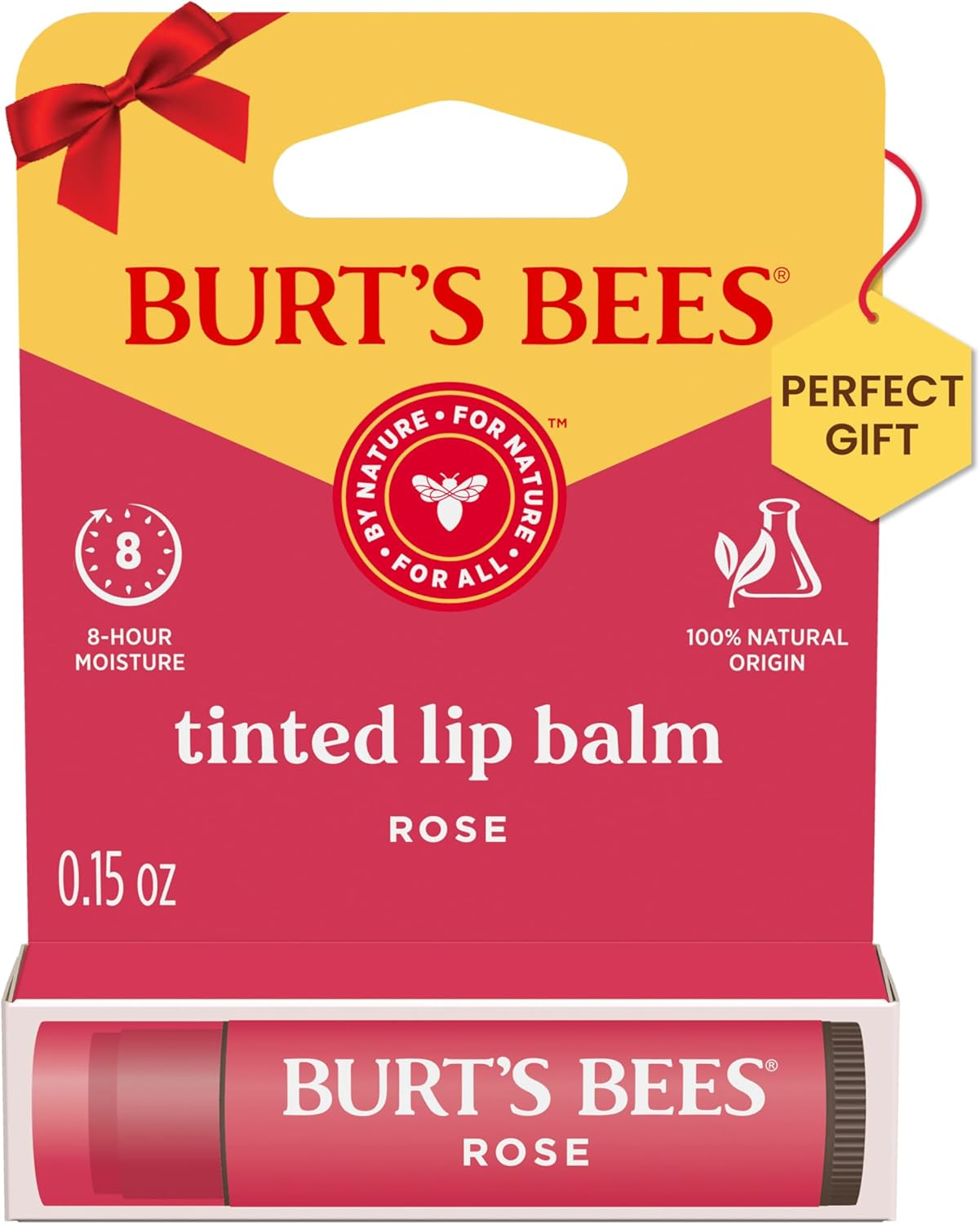 Burt'S Bees 100% Natural Origin Tinted Lip Balm, Rose with Shea Butter and Botanical Waxes, 1 Tube, 4.25G image number 6