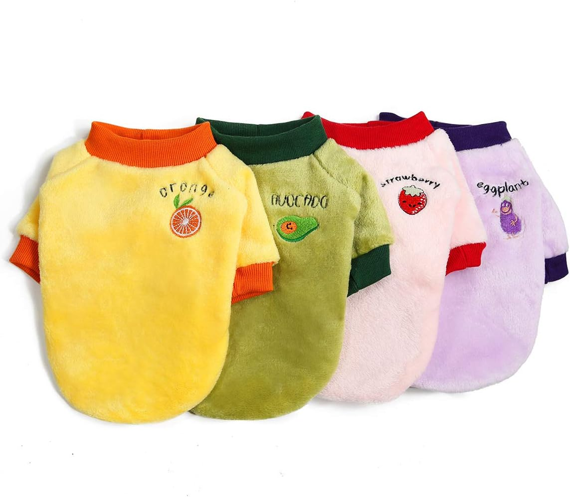 Dog Clothes Fleece Woolen Sweater Winter Warm Coat Fruit Pajamas for Small Medium Dog Cat Purple XXL image number 4