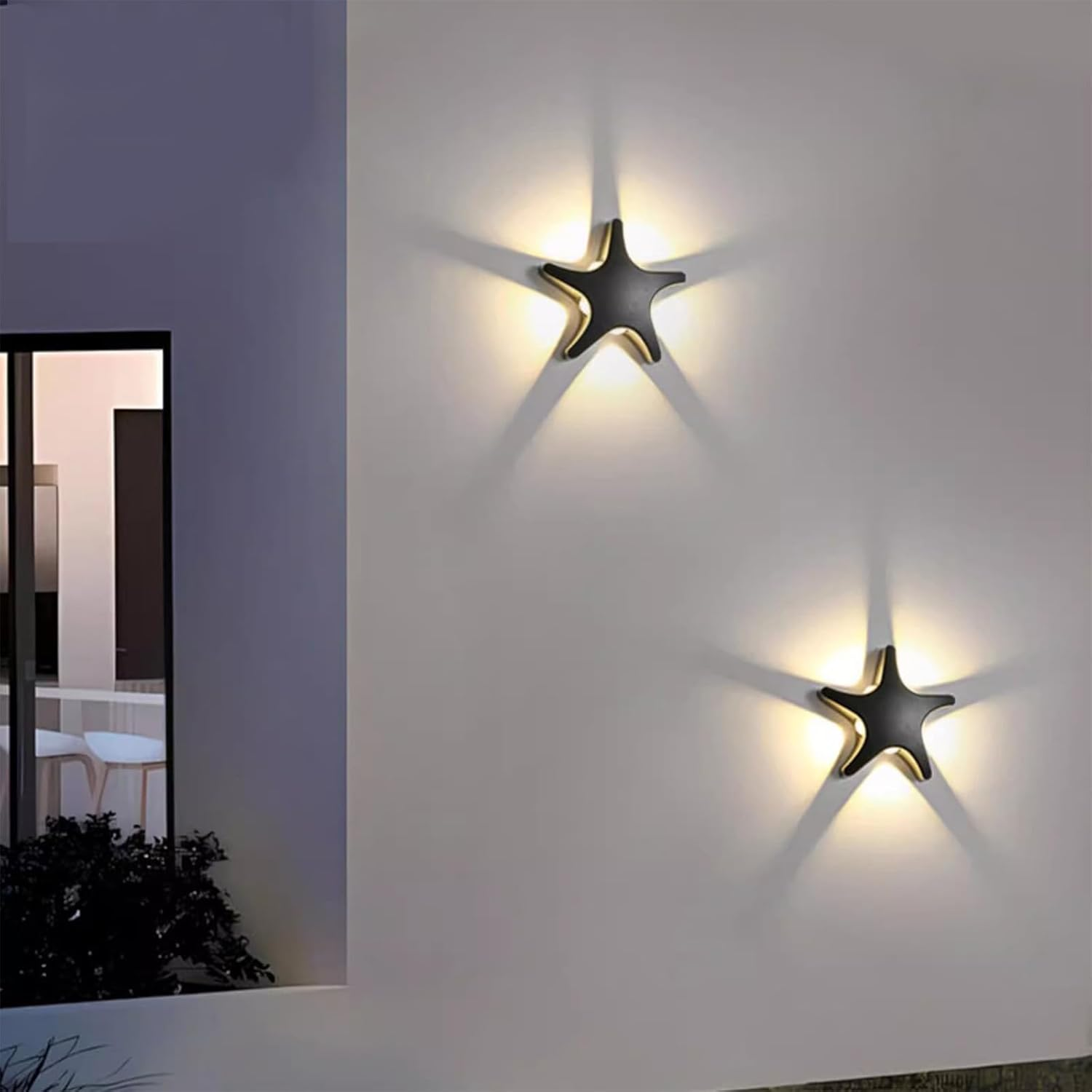 LED Outdoor Wall Light IP65 Waterproof Wall Lamp Starfish Wall Sconce Modern Outside/Indoor Aluminum Natural Star Elements Walkway Garden Children'S Room 3000K/4000K/6500K (White,White Light) XXZ image number 2
