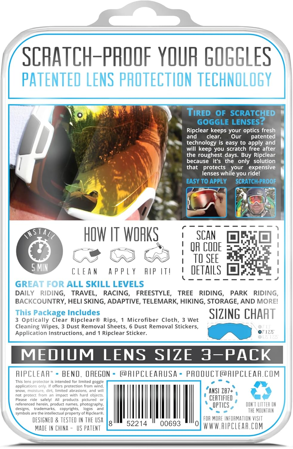 RIPCLEAR Lens Protectctor for Apple Vision Pro - 3 Pack - Universal Goggle Lens Protector Compatible with Apple Vision Pro VR Headset - Patended Technology - Application Istructions and Cleaning Kit Included, Ravpump3Pack image number 3