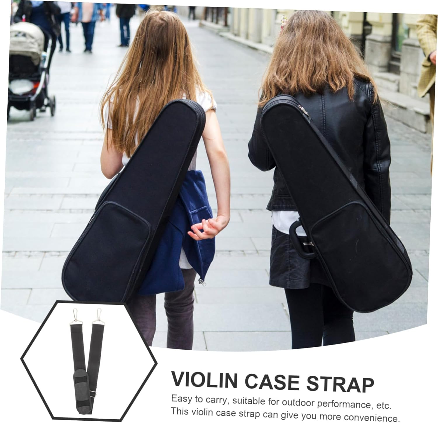 BESPORTBLE 2Pcs Thickened Violin Case Strap with Padded Shoulder for Comfortable Carrying Metal Buckle Resistant to Corrosion Lightweight Portable Instrument Bag Strap Suitable for Violin And
