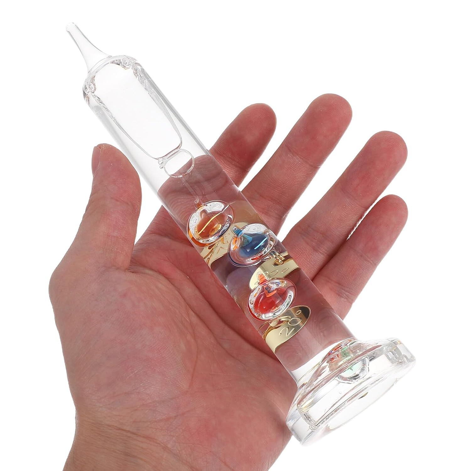 COHEALI Galileo Thermometer 4-Glass Floating Desk Ornament, Decorative Indoor Desktop Temperature Monitor in Celsius, Science Lover'S Office and Home Decor image number 5