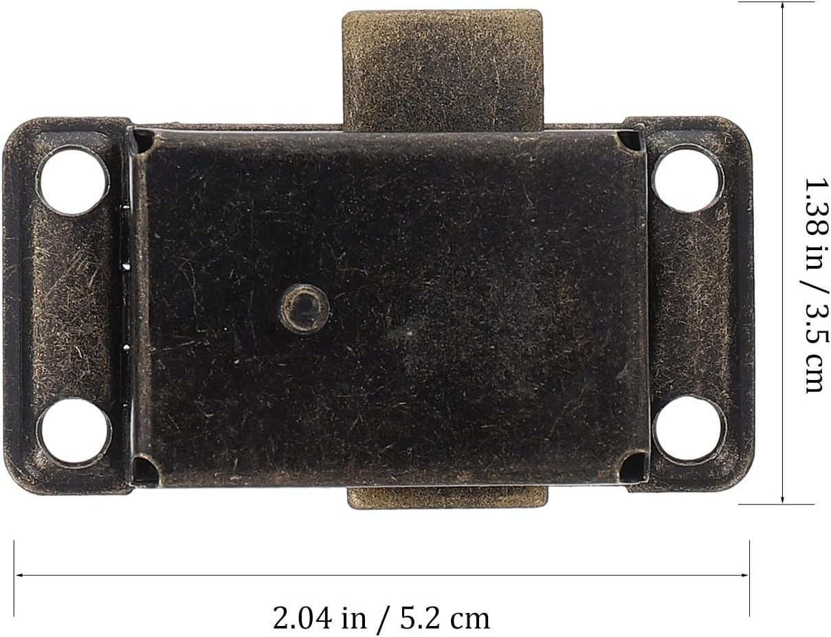 Anneome 2Pcs Vintage Cabinet Drawer Locks with Keys, Antique Metal Jewelry Box Latches for Bedroom Wardrobe Cupboard, Decorative Classical Cabinet Hardware for Pantry and Closet image number 2