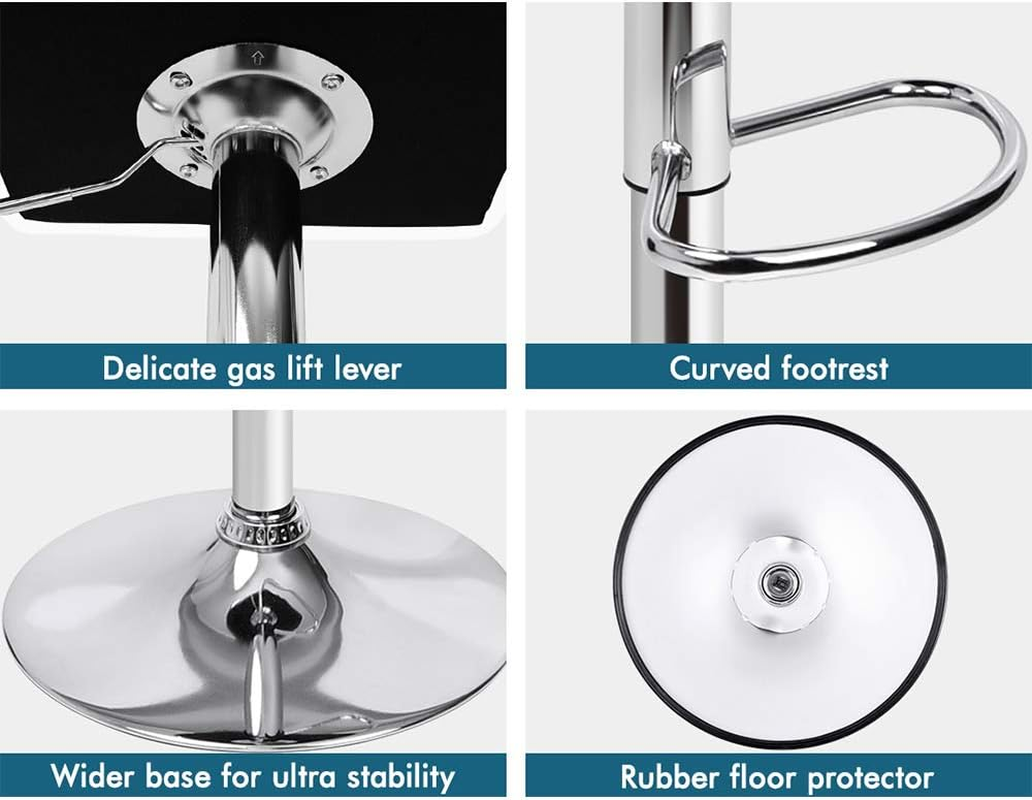 ALFORDSON Bar Stool 2Pcs Adjustable Kitchen Barstools Swivel Counter Dining Chair in 62-83Cm Seat Height with Anti-Slip Floor Protector for Home Bar Dining Room (Ralph White) image number 1