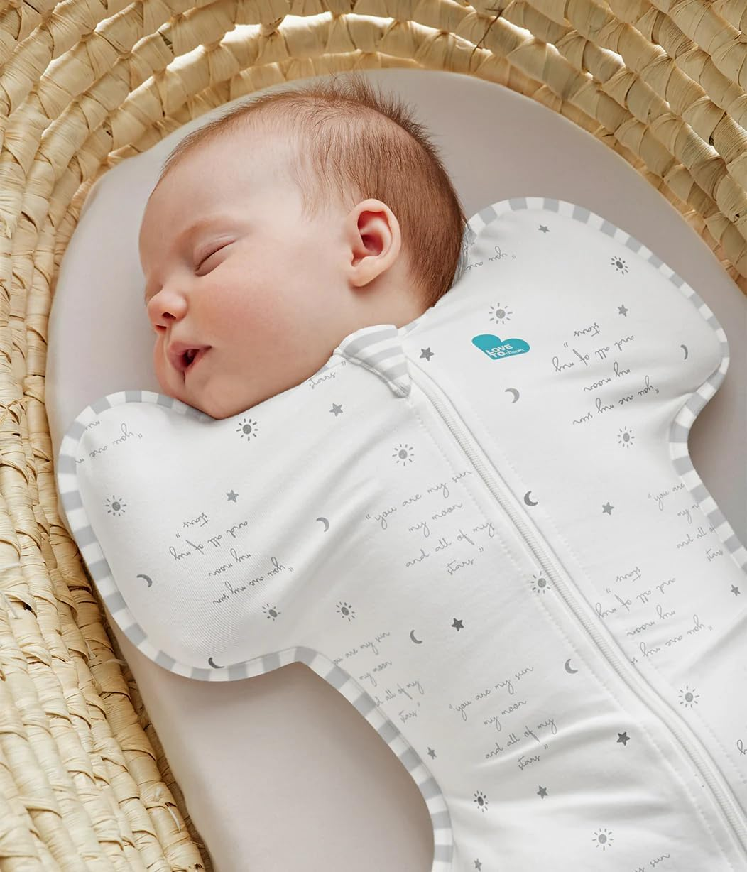 Love to Dream Swaddle Up, Arms up Position, Light and Ultra Breathable Cotton - Versatile - Wearable Blanket - Spring, Summer - Sleep Bag - 0.2TOG (You Are My White, Newborn, 2.2-3.8Kg) image number 5