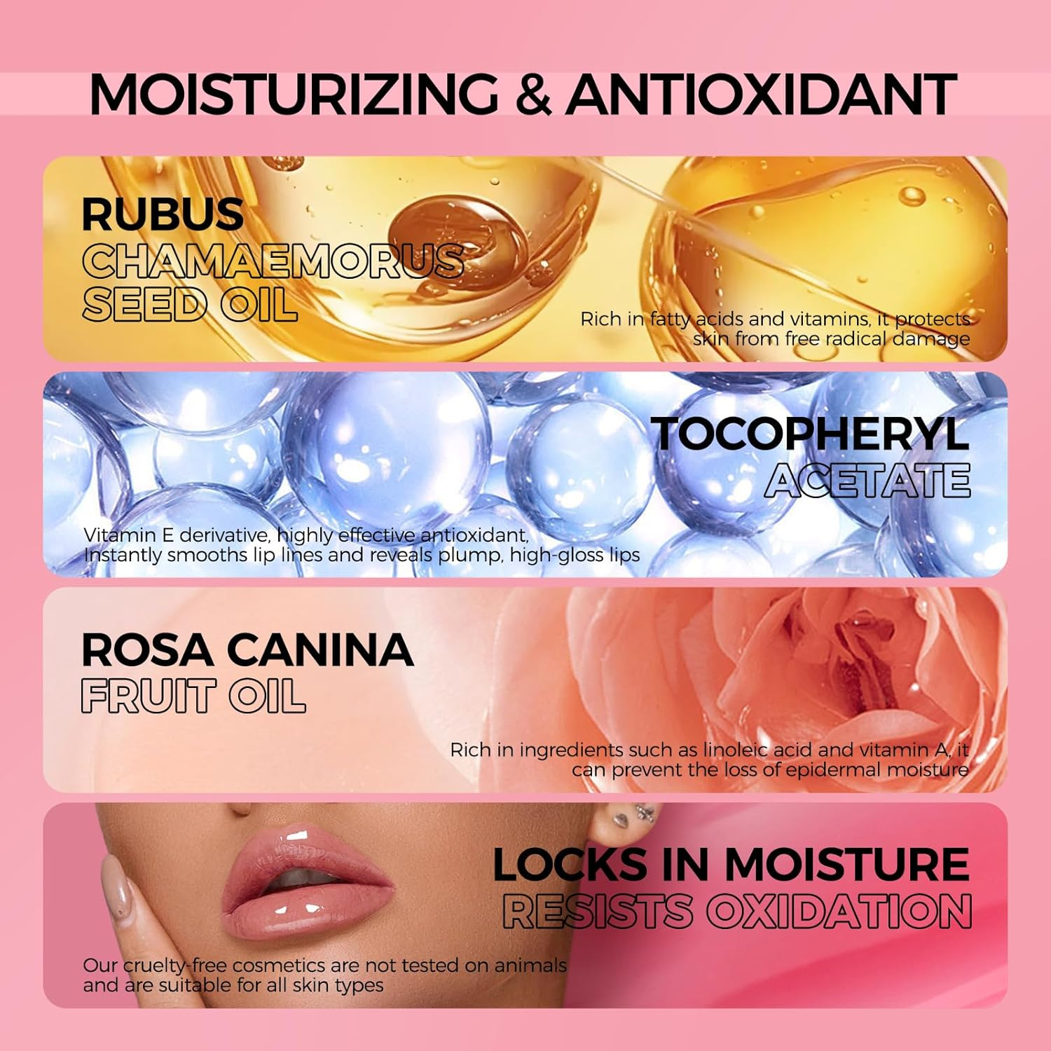 Anglicolor Lip Oil,Hydrating Tinted Clear for Dry Lips,Plump Moisturizing & Nourishing Lip Glow Oil,Vegan & Cruelty-Free (#03) - 04 image number 4