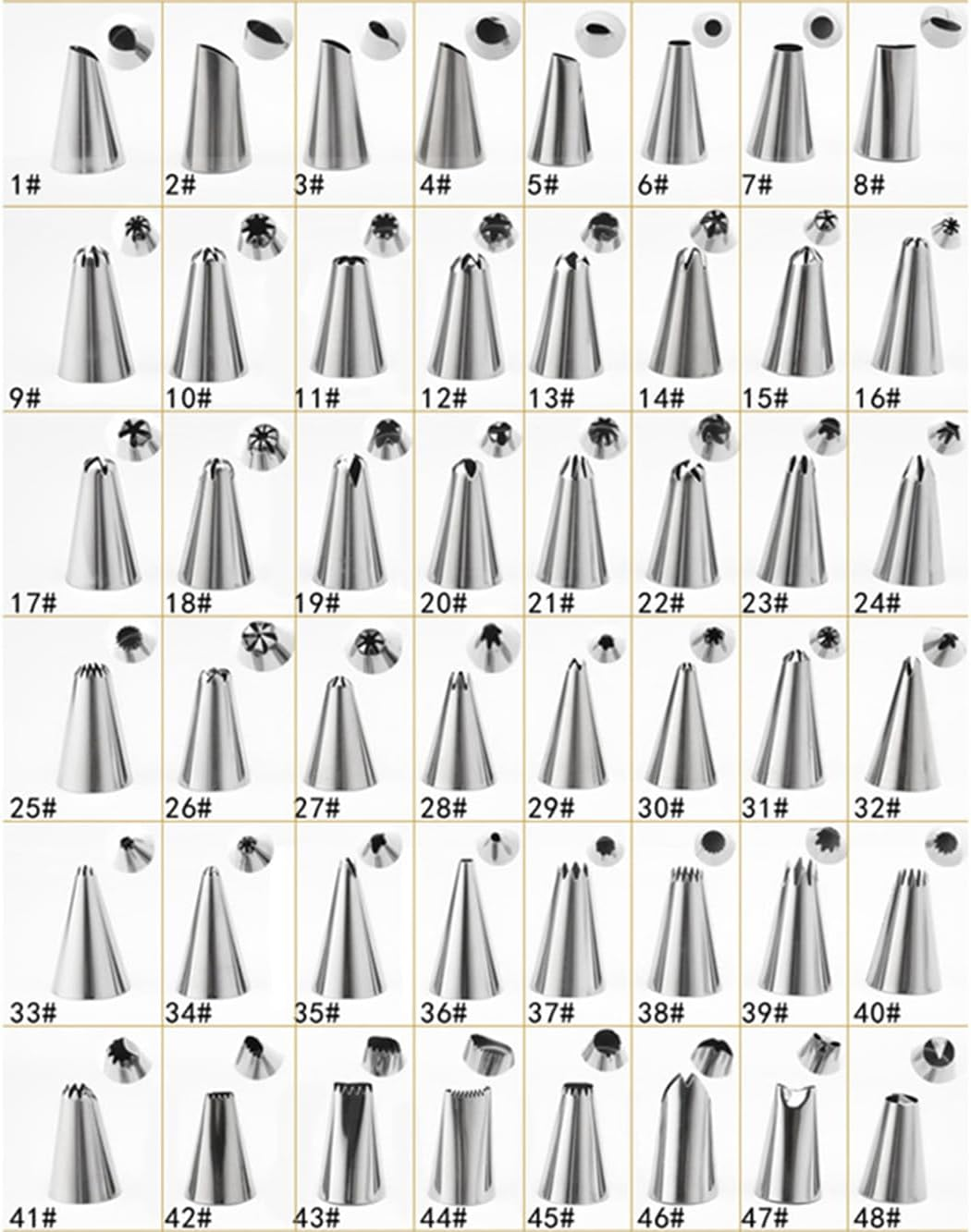 51Pcs Cake Decorating Supplies Kit, Betterjonny Cake Decorating Tip Set with 48 Icing Tips, 1 Silicone Pastry Bags, 2 Reusable Plastic Couplers Baking Supplies Frosting Tools Set for Cupcakes Cookies image number 2