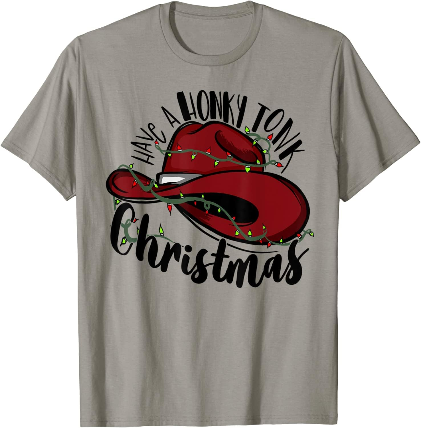 Vidiamazing Cowboy Hat Have a Honky Tonk Christmas Western Cowboy Gift Ds208 T-Shirt image number 1