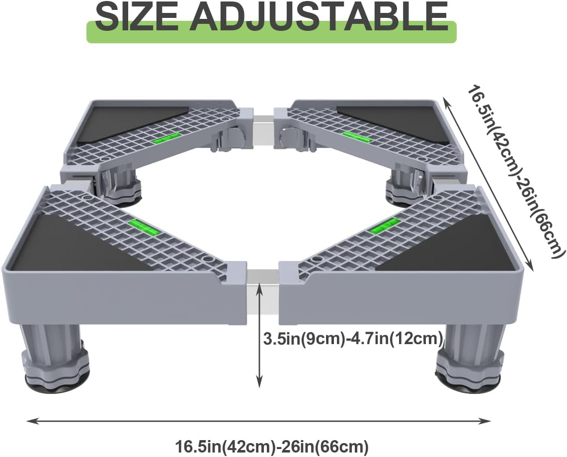 Mini Fridge Stand Universal Stand Base with 4 Strong Feet, Adjustable Refrigerator Stand, Multi-Functional Base for Washing Machine, Dryer, Laundry Pedestal image number 2