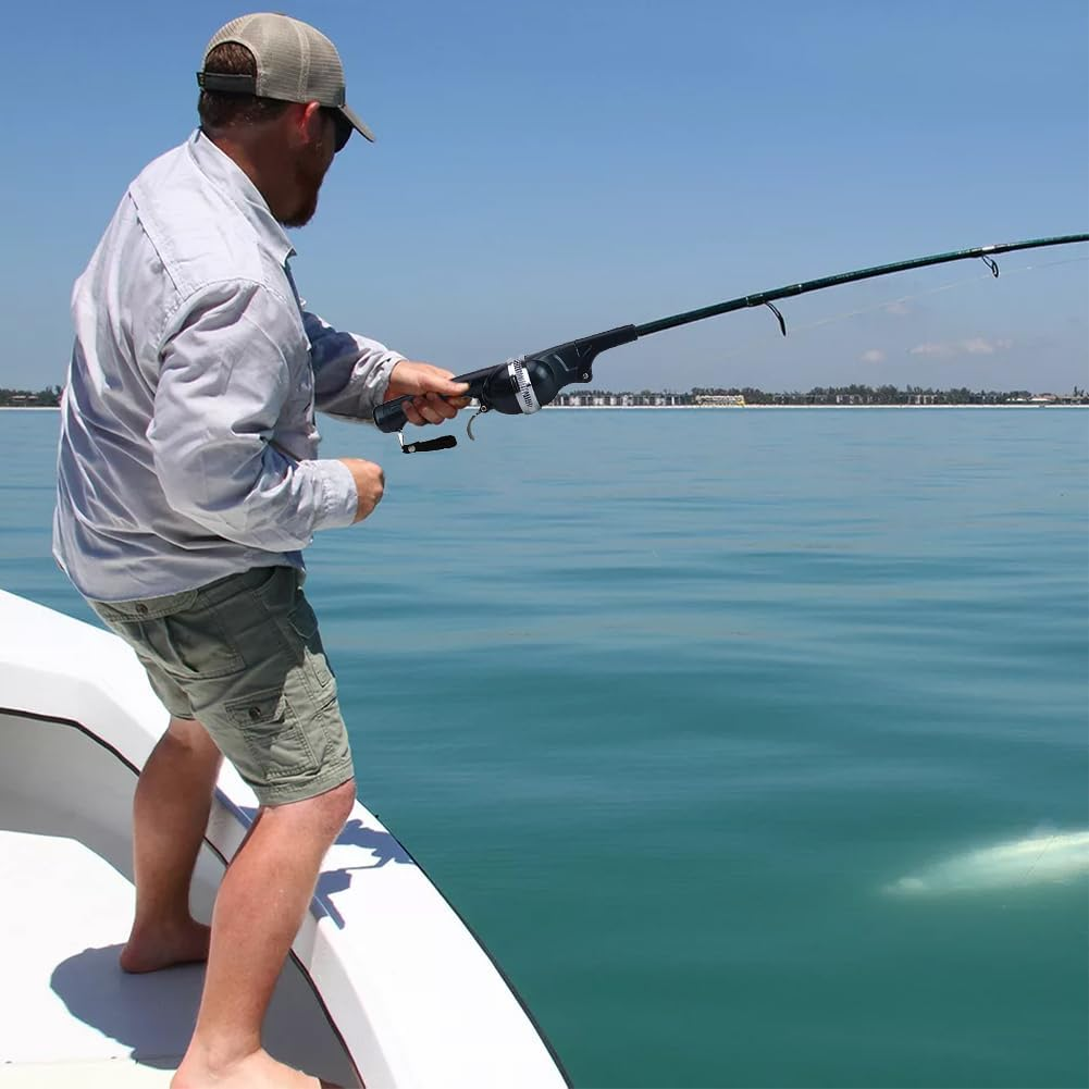 Fishing Rod, Lightweight ABS Stainless Steel Folding Integrated Fishing Pole and Enclosed Reel Portable Tackle Accessory for Kids Adults Travel Saltwater Freshwater Fishing image number 5