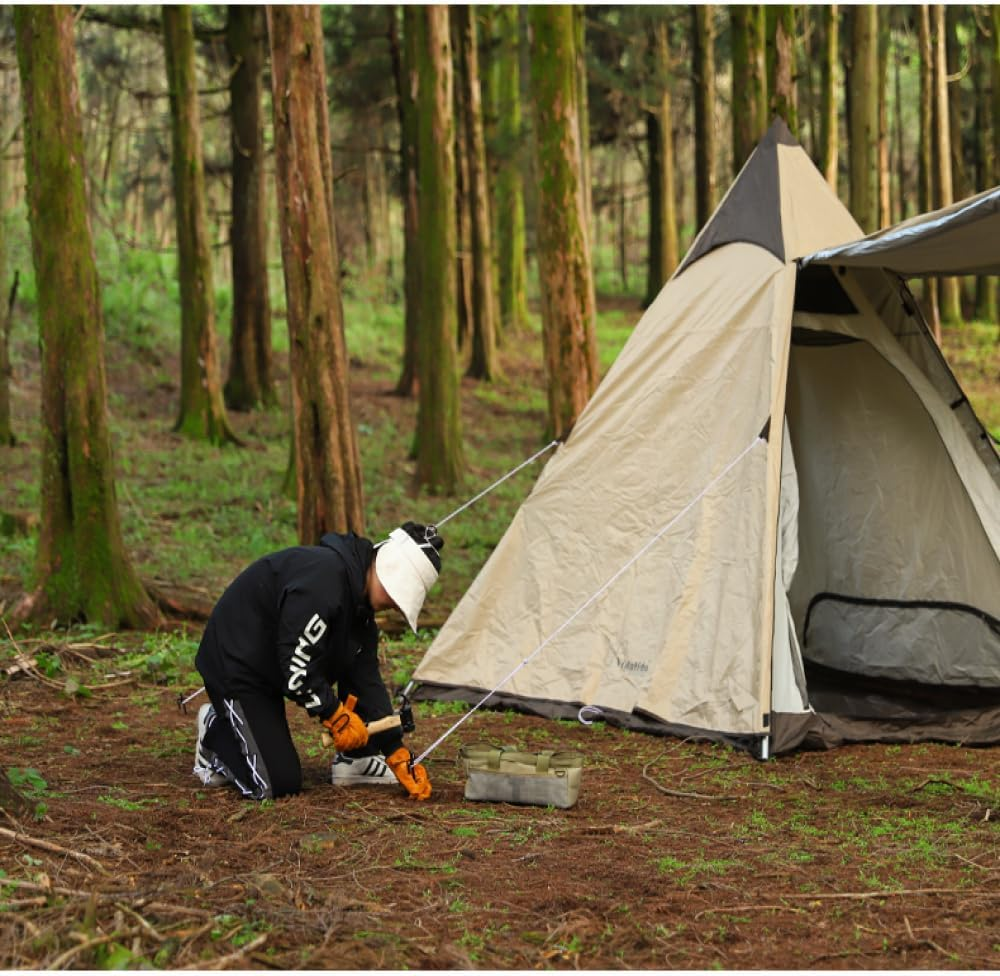 Camping Hammer Heavy Duty with Tent Stake Remover, 29Cm Steel Copper Tent Hammer -Wood Handle Tent Mallet with Holding Strap for Backpacking, Hiking & Camping Supplies image number 6