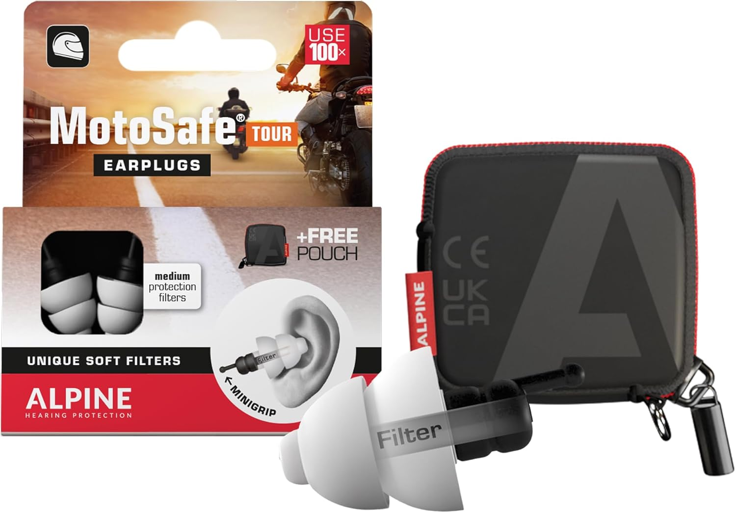 Alpine Hearing Protection Earplugs Motosafe, Tour