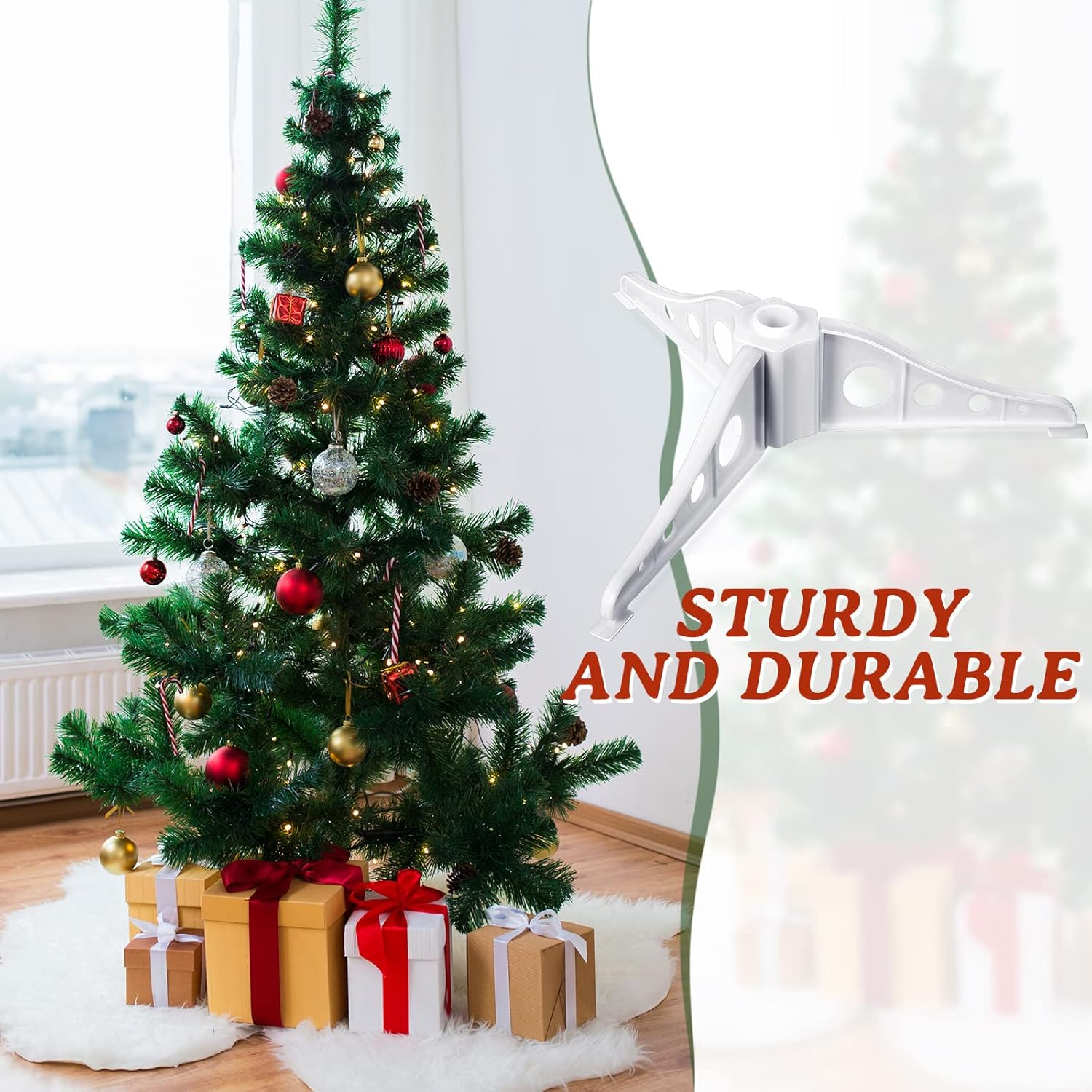 Youyole Christmas Tree Stand Plastic Legs Replacement White Artificial Xmas Base Holder for Trees 0.75'' in Diameter image number 5
