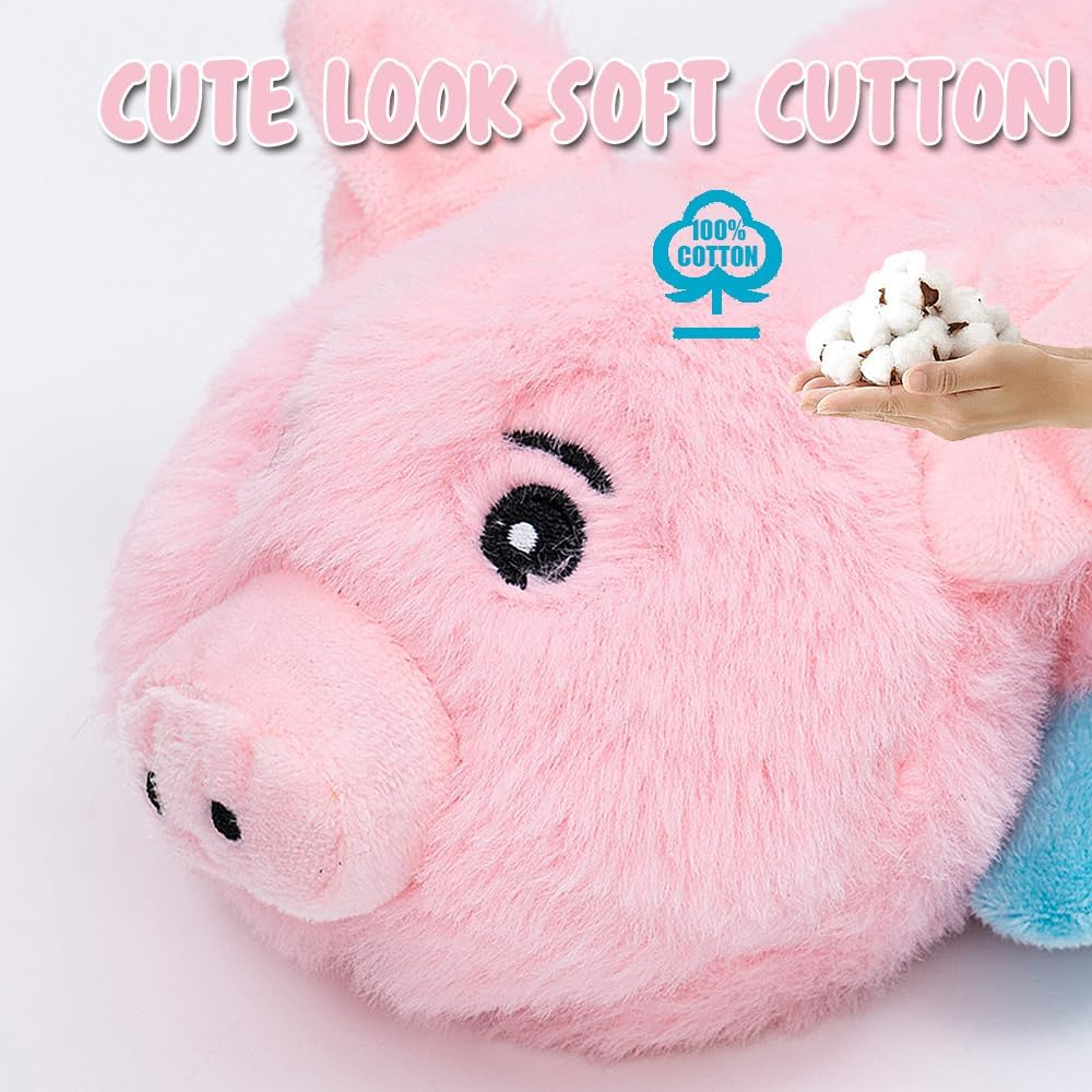 Speedy Panther Plush Dog Toy, Dog Toys for Large Dogs, Pink Pig Puppy Toys from 8 Weeks, Squeakey Dog Toys for Small Medium Large Dogs image number 4