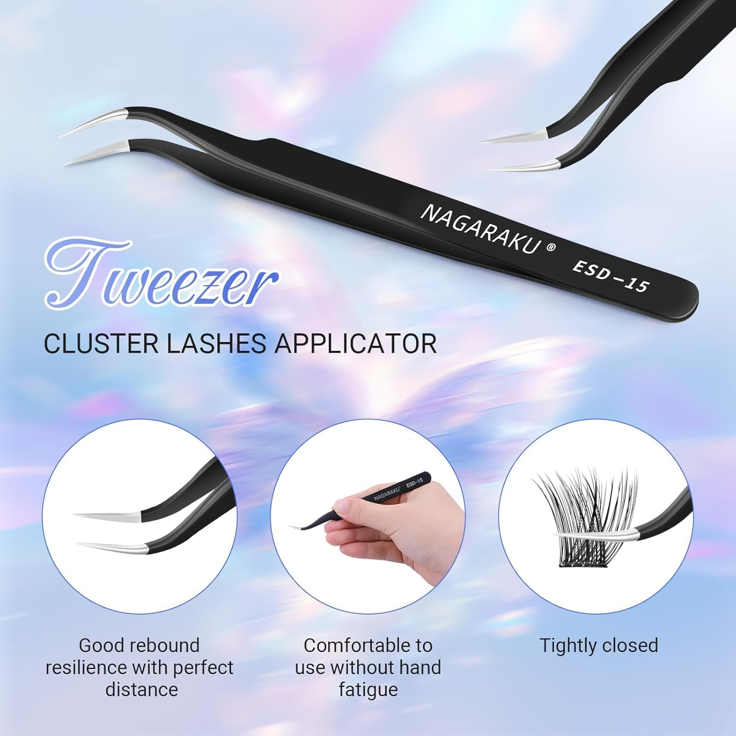 NAGARAKU Pre Glued Cluster Lashes Air Series Eyelashes Sunflower Style 72 Pcs No Glue Needed Pre-Bond Eyelashes Self Adhesive DIY Lashes（0.07Mm C Curl Mix Length) image number 5