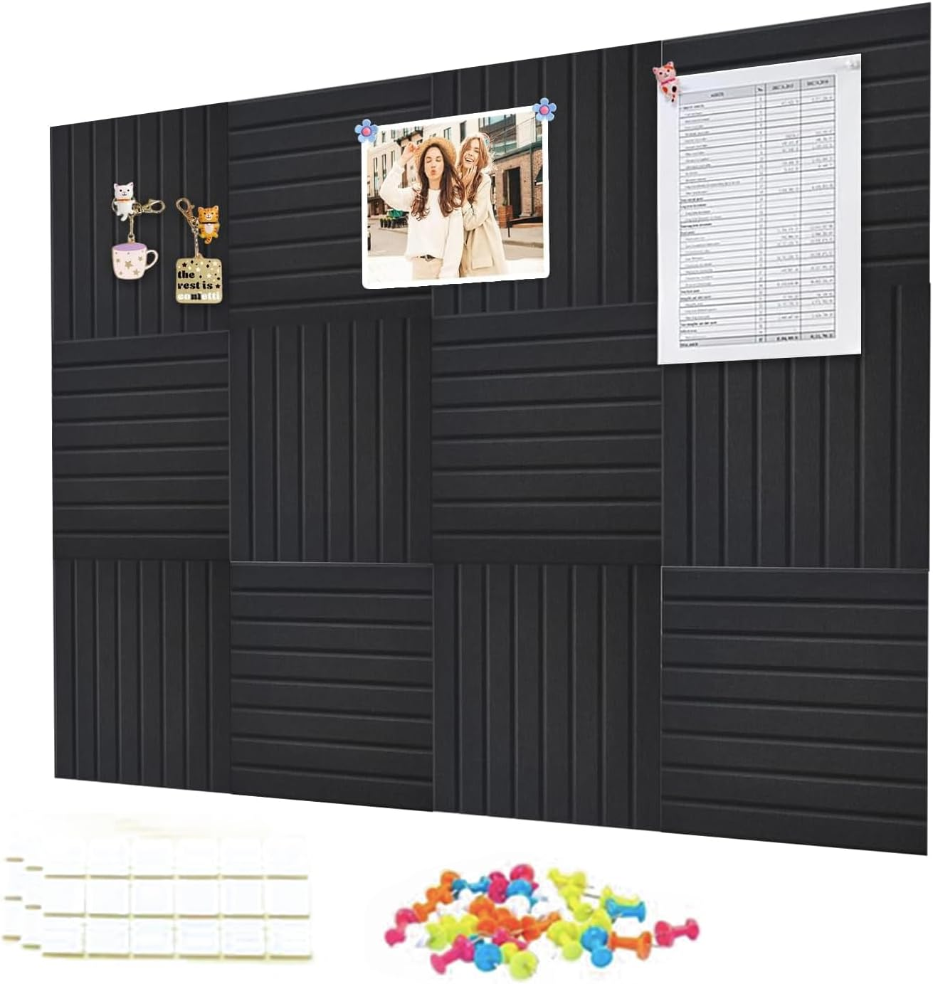 Large Cork Boards for Walls Alternative - 12-Pack Felt Wall Tiles Slat Wall Paneling, Pinboard 120 X 90 Felt Bulletin Board Tiles for Office Decor, Push Pin Board Office Organizer (Ivory White)