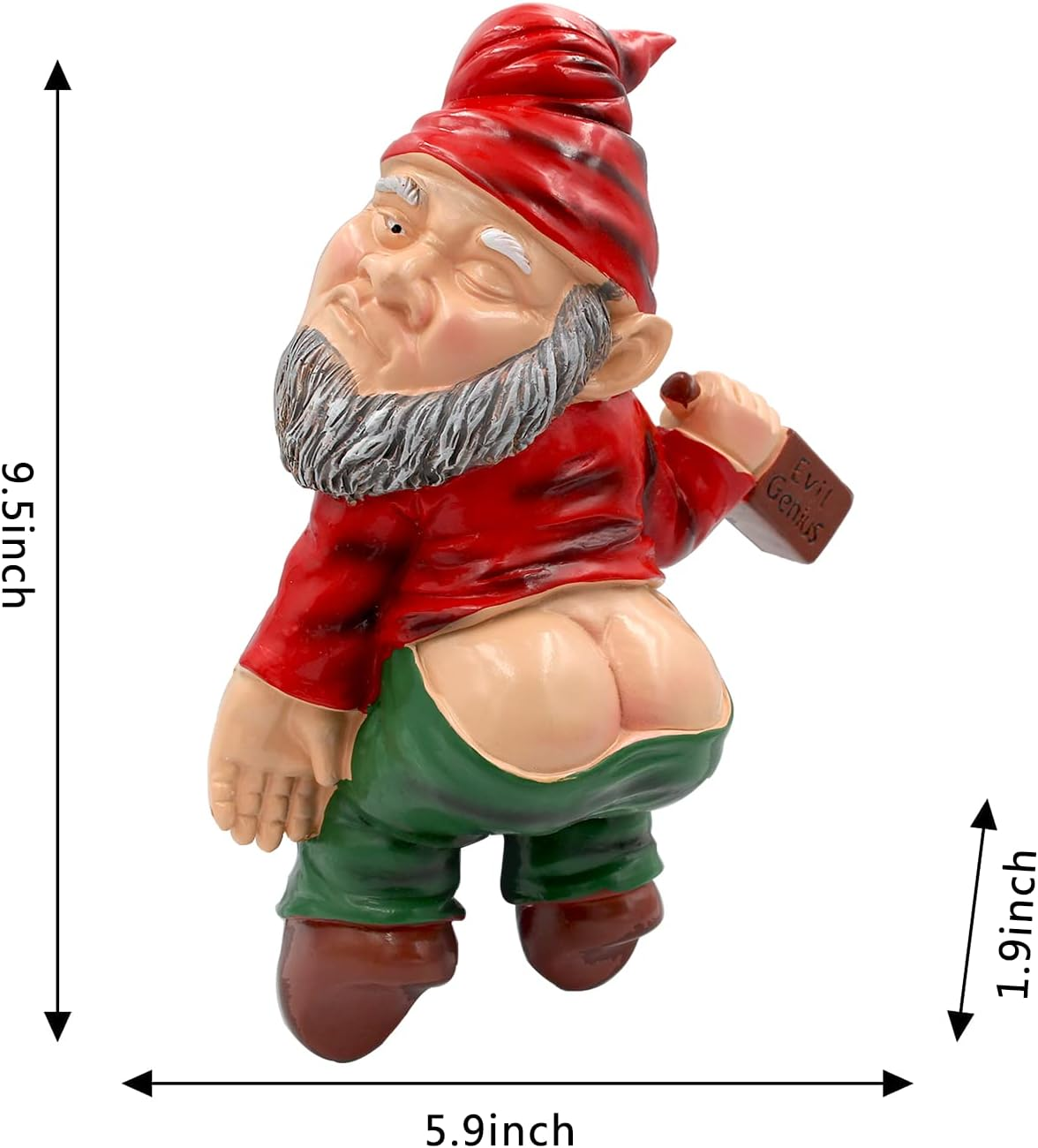 Funny Drunk Dwarf Garden Gnome Statues, Drunk Gnome Creative Garden Statues Decoration, Resin Sculpture Novelty for Outdoor Indoor Patio Lawn Yard Porch Ornament Decor 9.5In*5.9In*3.1In (Red)