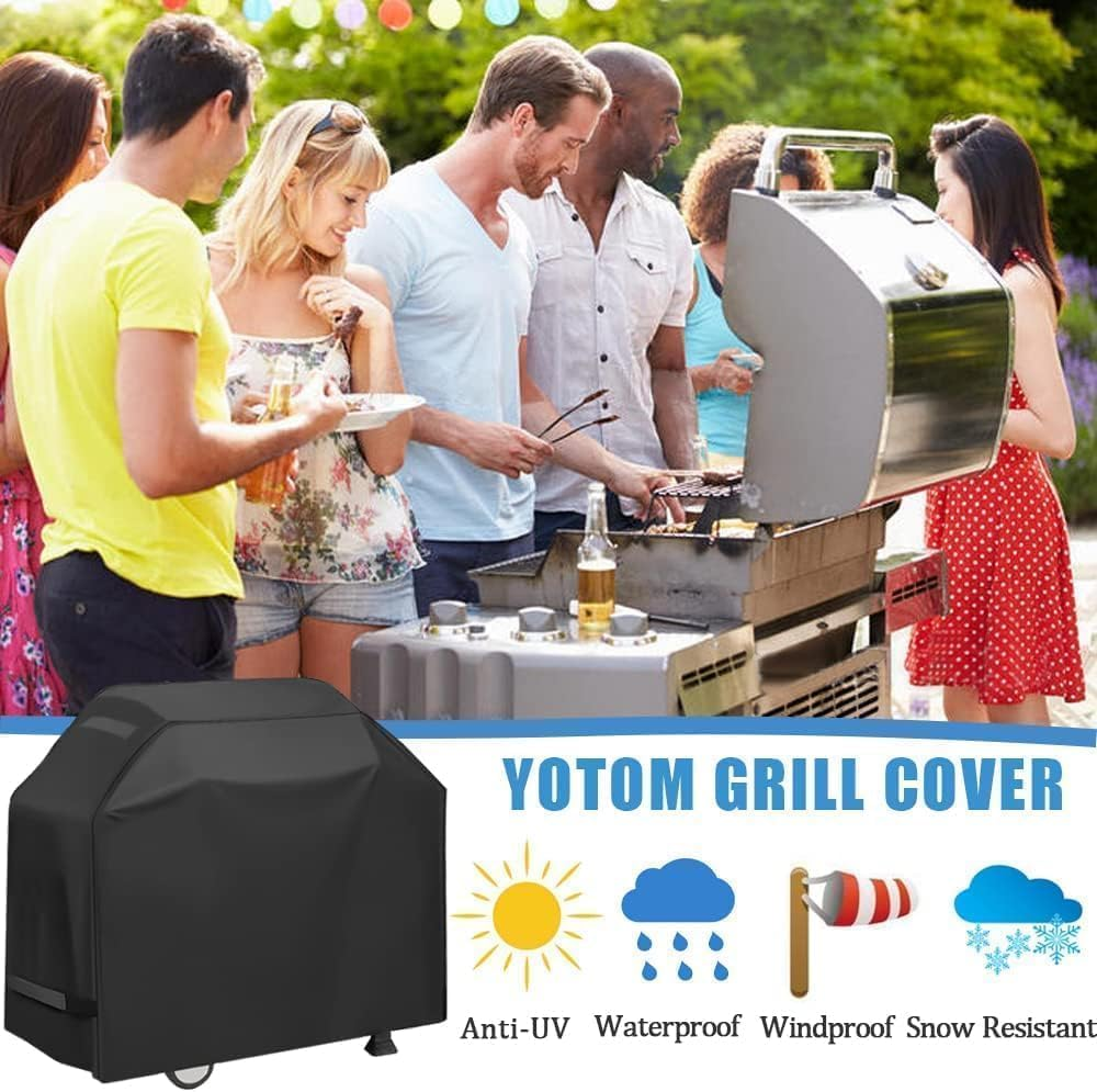 Grill Cover, Waterproof BBQ Grill Cover, 58 Inch Rip-Proof and Anti-Uv Barbecue Gas Grill Cover Compatible for Weber Char-Broil Nexgrill Grills and More image number 4