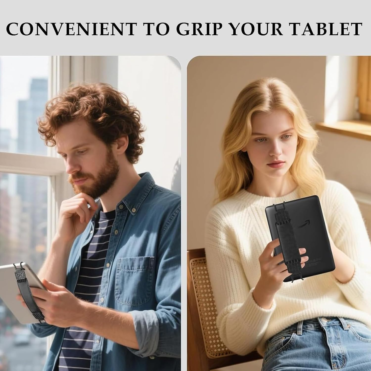 Kindle Hand Strap, Strapsicle Kindle, Kindle Strap, Black Finger Grip for 6-8" Devices, Secure Grip for Kindle Tab & Mobile, Comfortable Hold for Reading, Commuting & Daily Use, Durable Mobile Grip image number 4