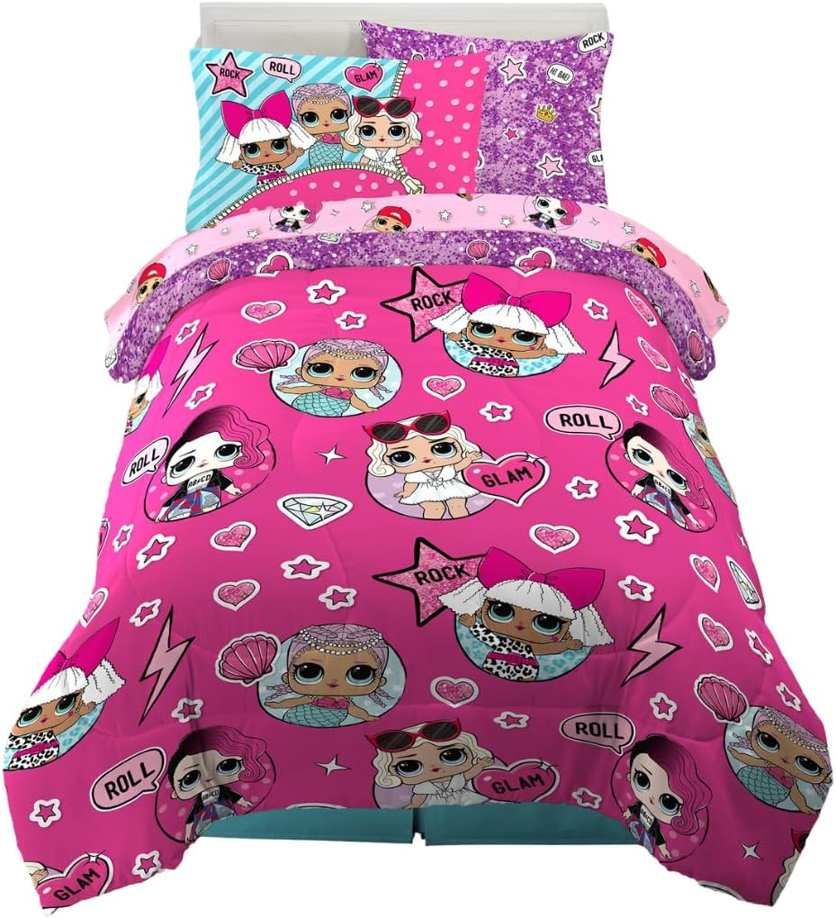 Franco 6A1388 Kids Bedding Super Soft Comforter and Sheet Set with Bonus Sham, 5 Piece Twin Size, LOL Surprise image number 5