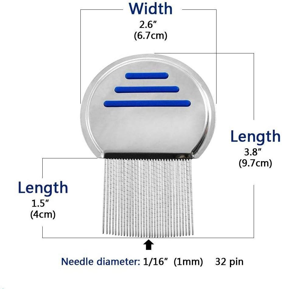 Lice Comb-Professional Stainless Steel Comb- Quick Results for Head Lice Treatment - Suitable for All Hair Types,| Dandruff Comb | Psoriasis Comb-Lice Brush（2 Pack） image number 5