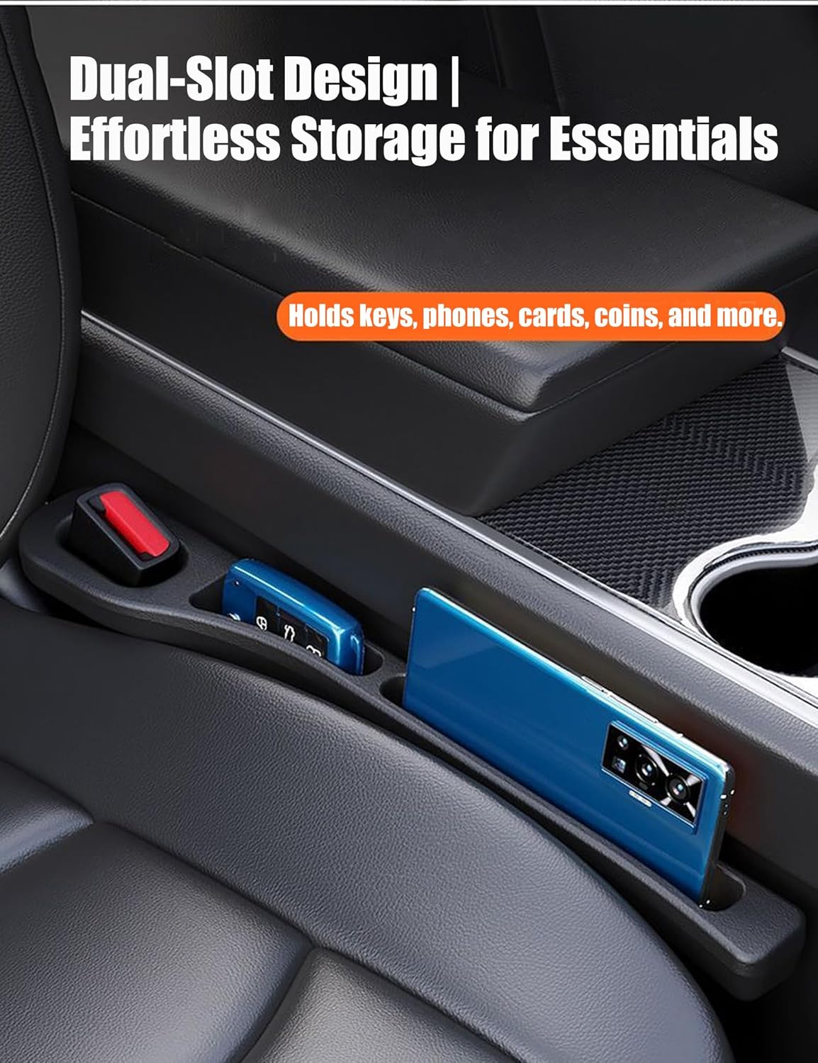 Wayfurr Car Seat Gap Filler 2 Pack &ndash; Universal Seat Gap Plug & Organizer for Cars Suvs, No Drop Crevice Blocker Stop Drop Filler image number 1