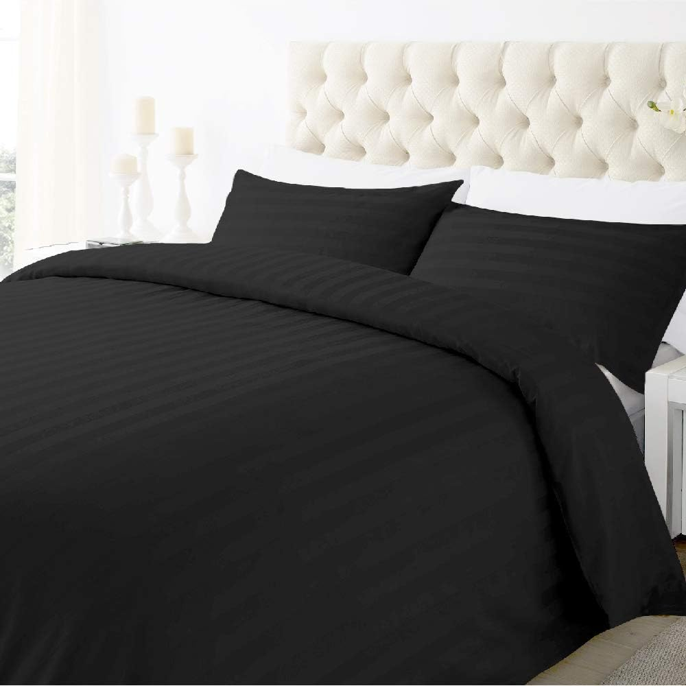 Luxor Linen Dreamfields 1000TC Ultra Soft Microfibre Quilt Cover Set (Quilt Cover, Two Pillowcase), Black, Queen image number 3