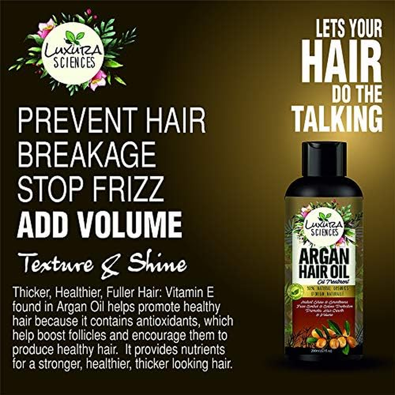 Luxura Sciences Argan Oil for Hair Growth 250Ml, No Parabens, No Silicones, No Mineral Oil (New & Advanced) image number 3
