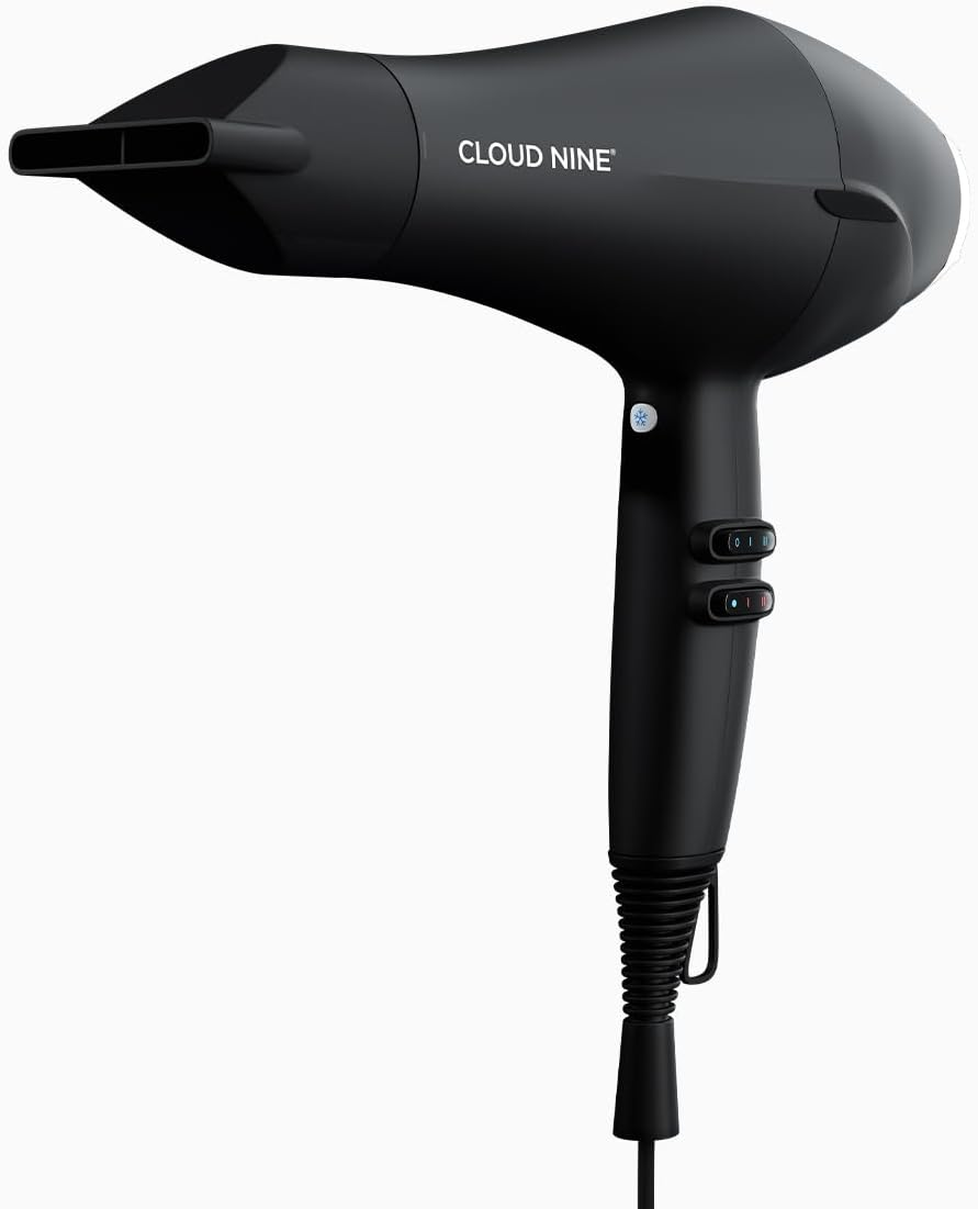 CLOUD NINE the Airshot Alchemy Hair Dryer | Fast Compact All Hair Types | Variable Temperature Control Low Mid High | Two Nozzles Included | anti Static Technology Super Compact Powerful image number 3
