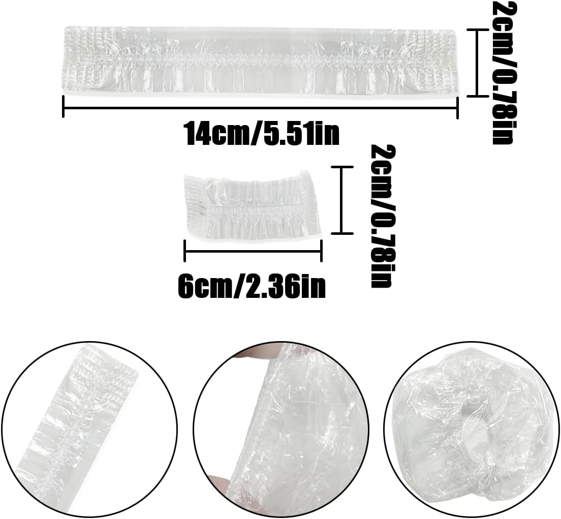 TEAONE Shower Ear Caps, 100 PCS Waterproof Ear Covers for Shower, Bathing, Hair Dye (12Cm/4.72In) image number 1