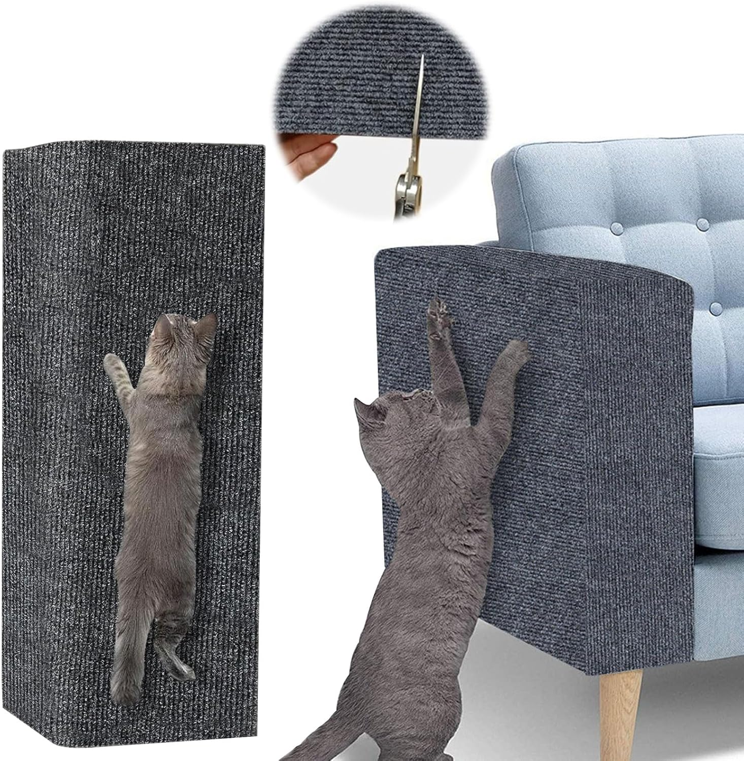 Self-Adhesive Cat Wall Scratching Mat, Cat Scratching Mat, 200 Cm X 40 Cm, Cat Scratching Boards, Protects Wall and Furniture (Pack of 1) image number 2