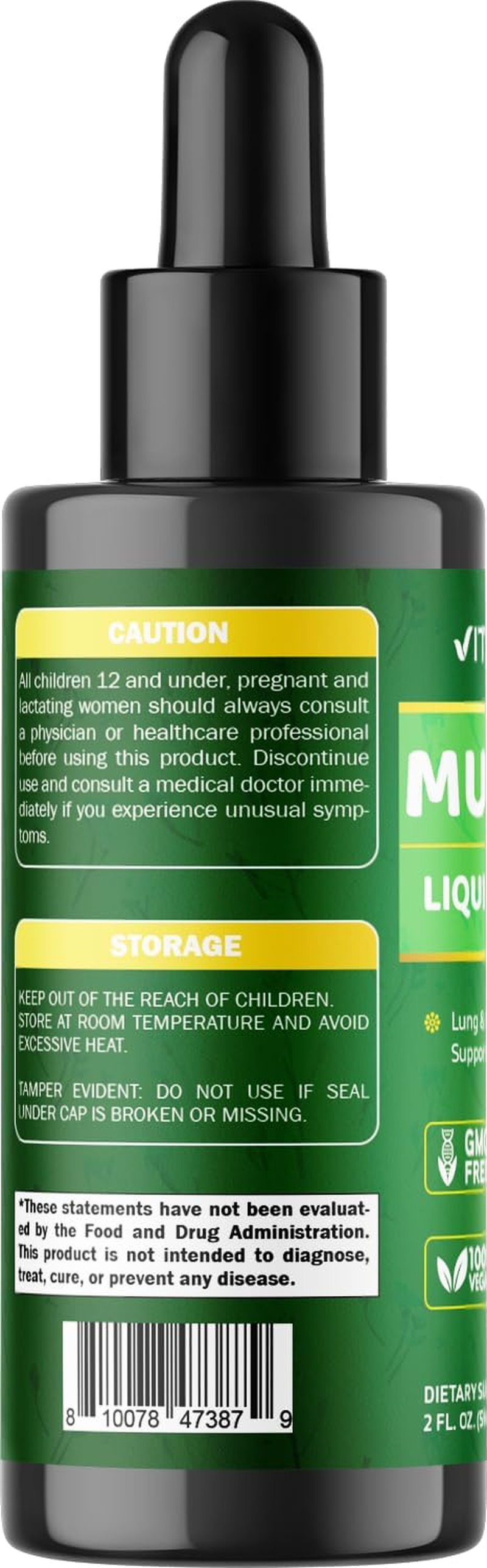 Vitamatic Liquid Mullein Leaf 1000Mg per Serving - Supports Healthy Respiratory, Bronchial & Immune Function - 2 FL OZ image number 1