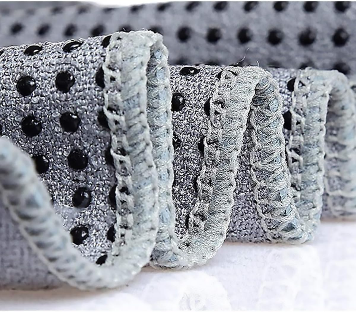 AIMALL Non-Slip Yoga Mat Towel 72X25.6In Microfiber Sweat-Absorbent Exercise Mat Cover with PVC Grip Dots for Hot Yoga Pilates Fitness with Mesh Bag &ndash; Grey Pink Purple image number 2