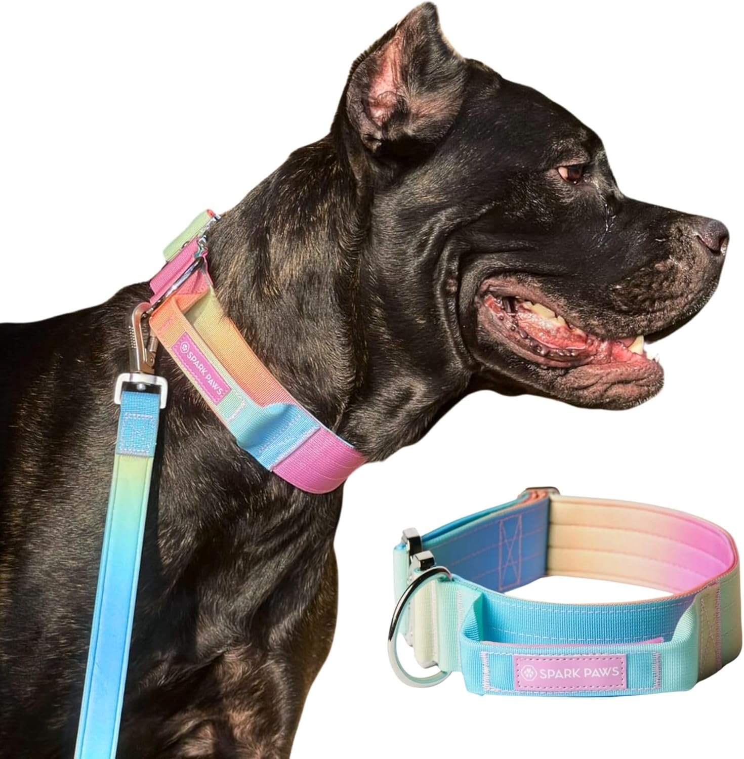 Spark Paws Tactical Dog Collar - Robust, Premium Quality, Thick and Durable for Large and Medium Dogs - Pastel Icing - L, 5 Cm image number 2