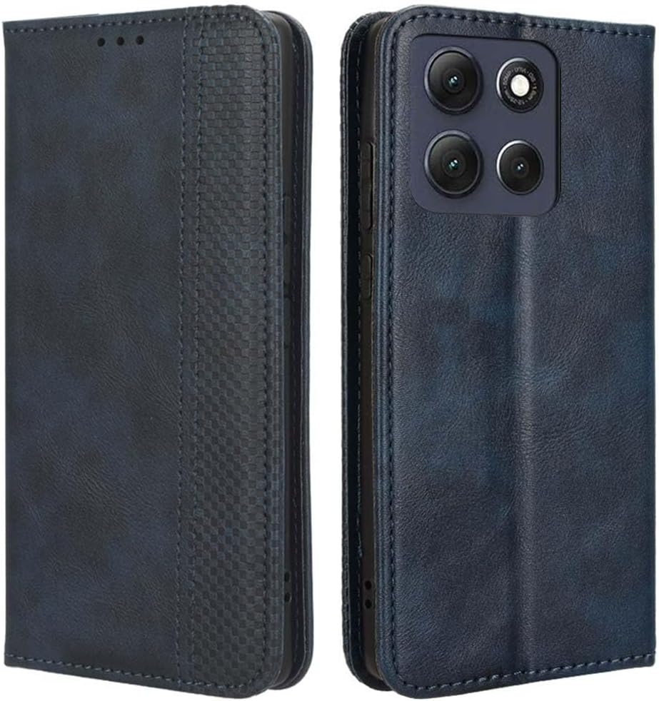 GOKEN Case for Motorola Moto G86 Power - Premium Synthetic Leather Wallet, Silicone Interior, Magnetic Flip with Card Holder, Foldable Kickstand, Full Protection -Black